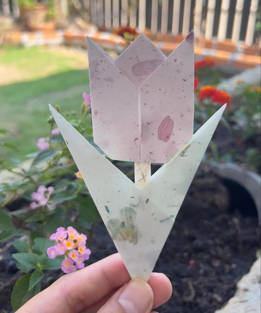 50 Sheets 6 X 6 Inches Natural Fiber Mulberry Paper Sheets Square Origami Paper Arts Folding Craft, Decoration Paper, Square Folding Paper for DIY Crafts (Mixed Colors Rice Straw Etc.,, 6 X 6) - Mixed Colors Rice Straw Etc. image number 4