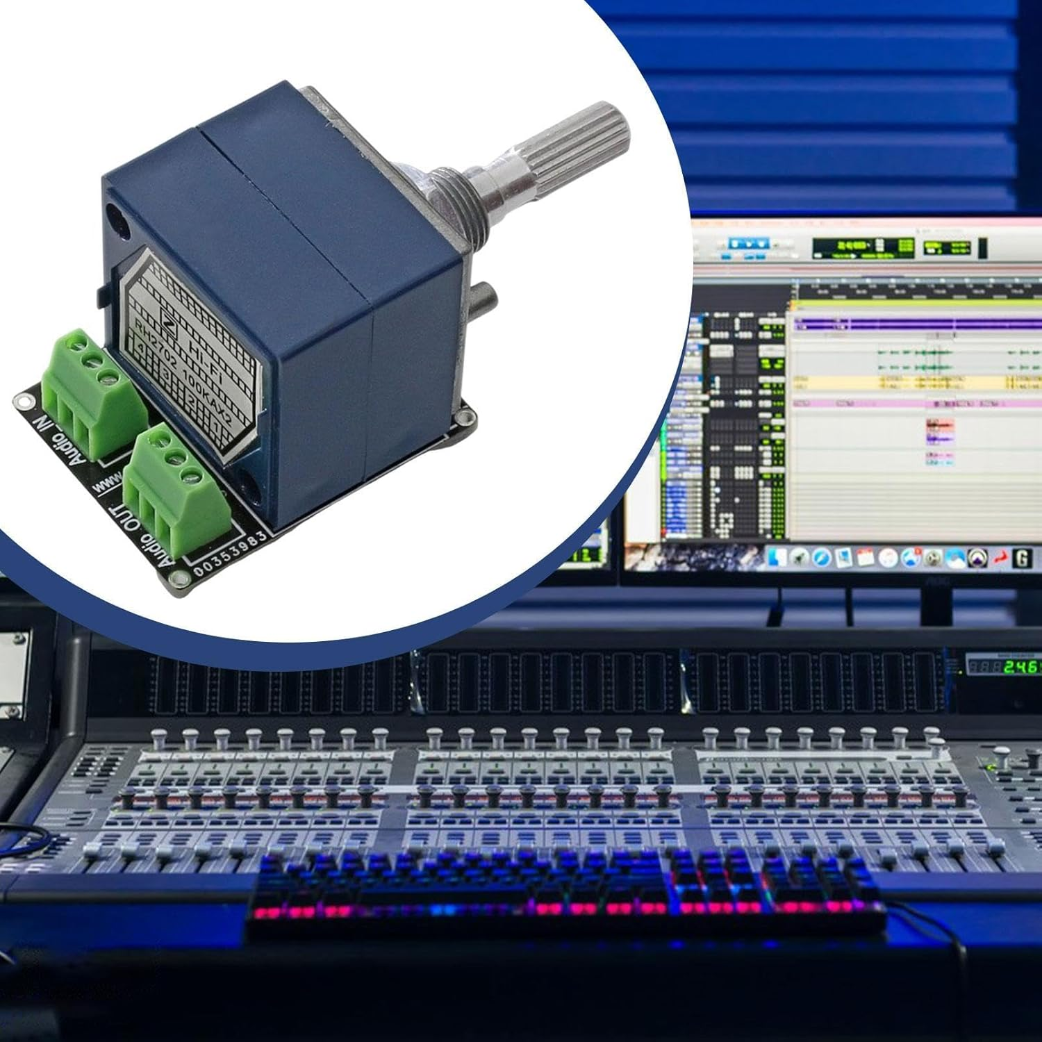 Oshhni PH2702 Volume Potentiometer Attenuator 2 Channel Simple Installation Plug-And-Pull Type for Turntable DIY Amplifiers Speaker, 50K image number 6