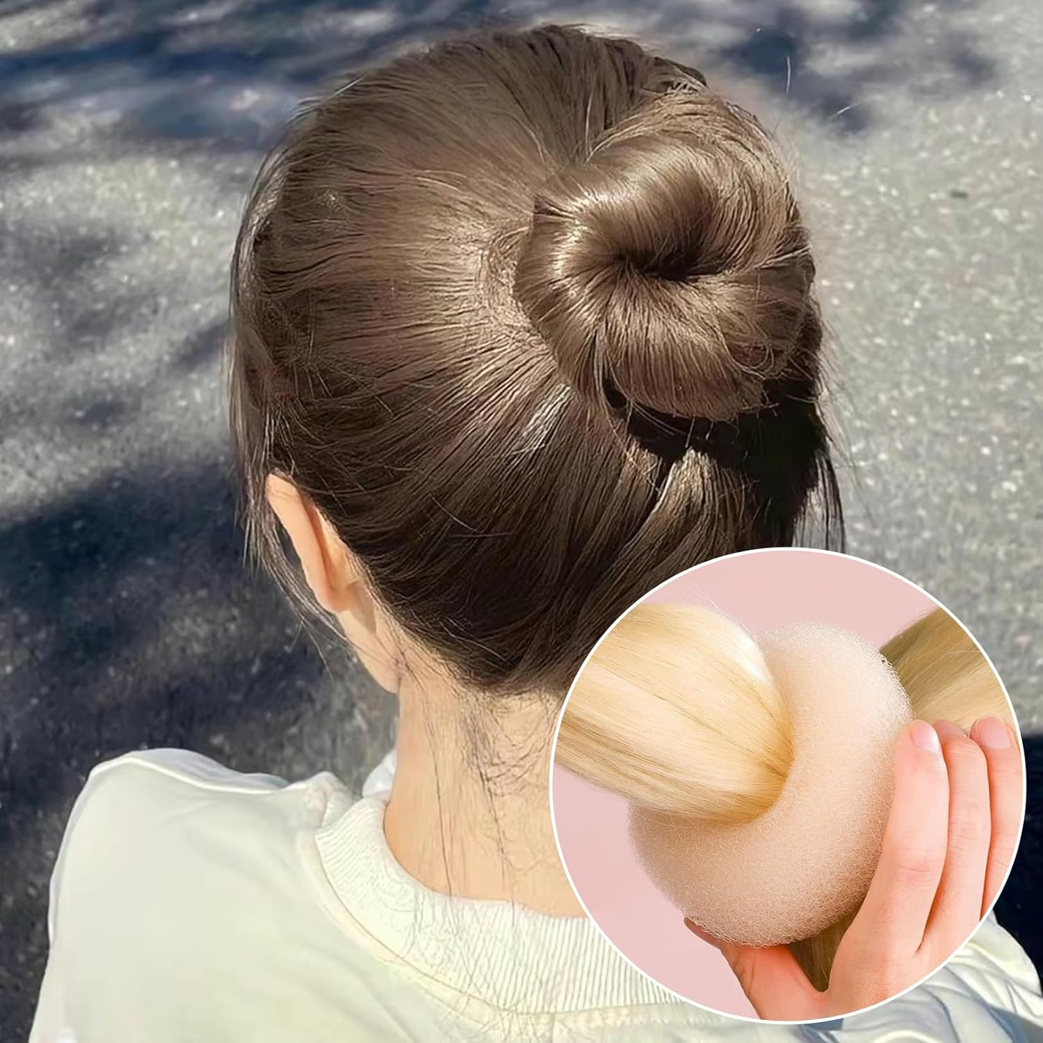 4 Pieces Donuts Bun Hair Accessory Women'S Hair Accessories Elastic Donut Chignon Bun Cushion Hair Clip Hair Band for Wedding (White)