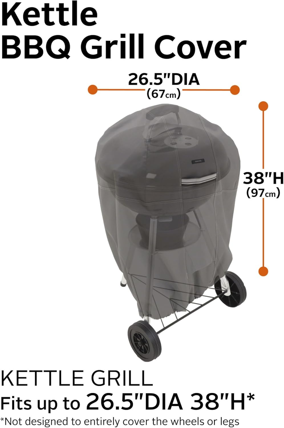 Classic Accessories Ravenna Water-Resistant 26.5 Inch Kettle BBQ Grill Cover image number 3