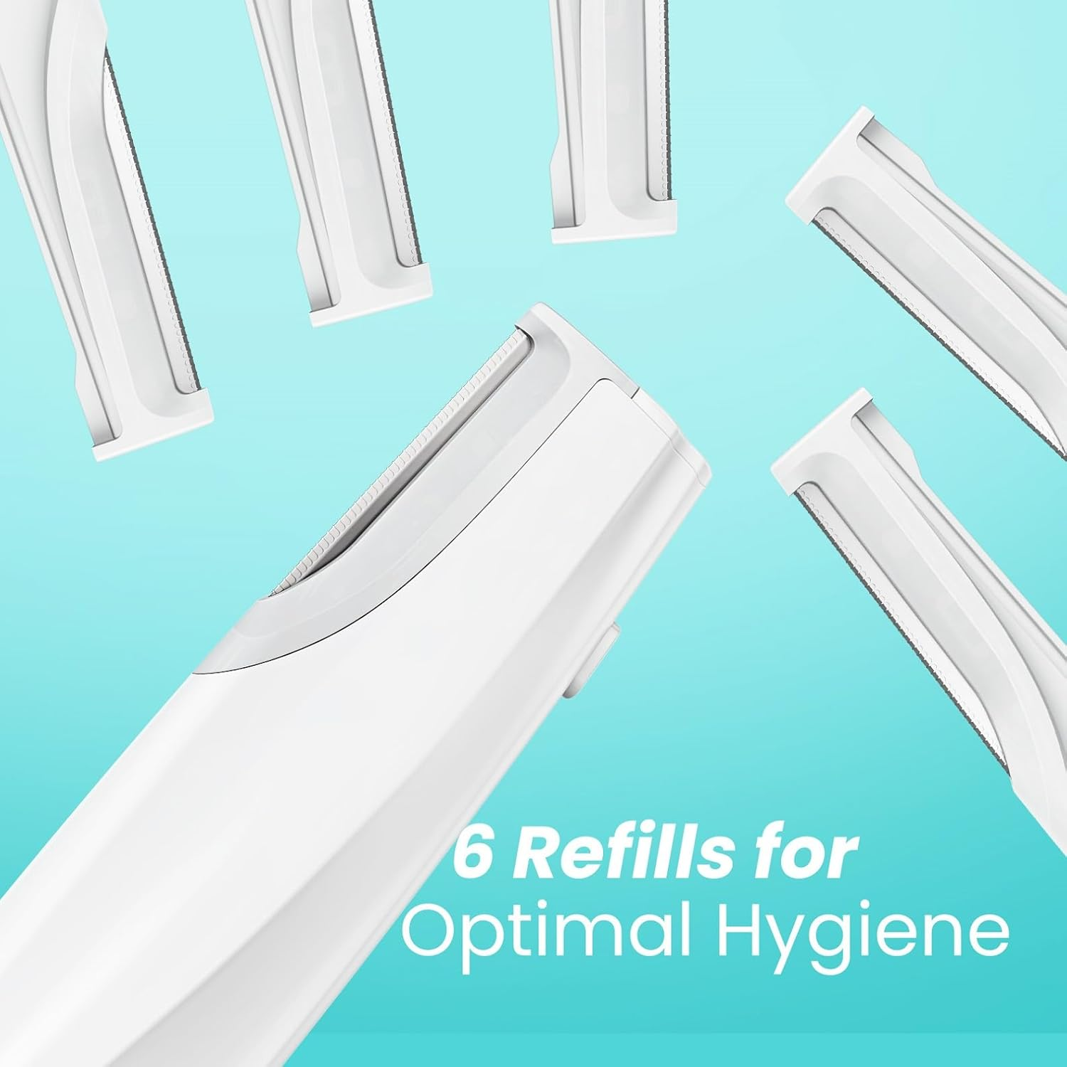 Sonic Dermaplaning Tool for Face - Rechargeable Dermaplane Razor with 6 Refill Dermablades, Facial Hair & Peach Fuzz Remover for Women image number 2