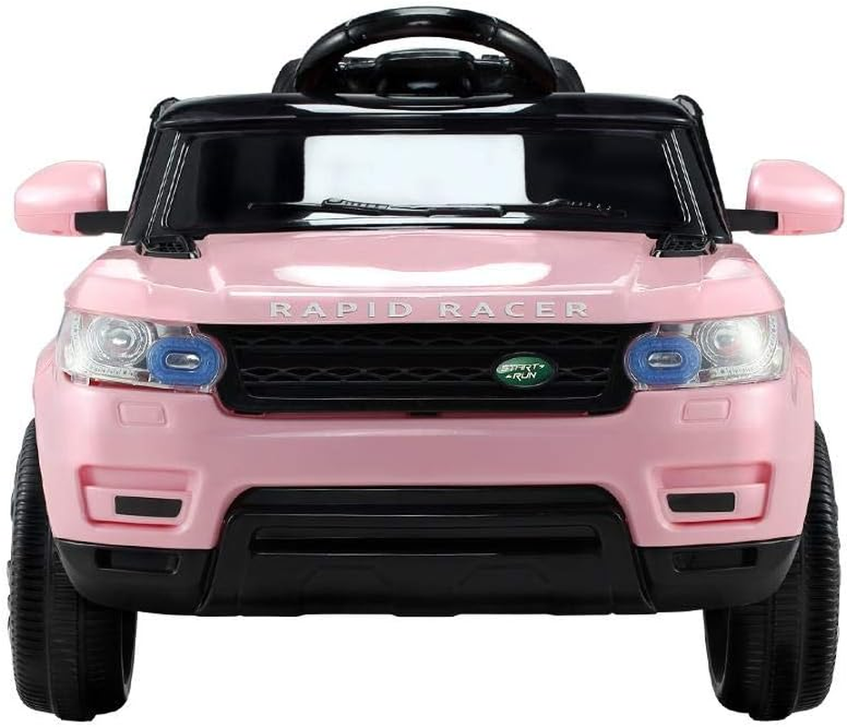 Rigo Kids Ride on Car SUV, Remote Control 6V Battery Horn Headlight Built-In Music 30Kg Capacity Safety Seat Belt Electric Cars Kid Toy Pink