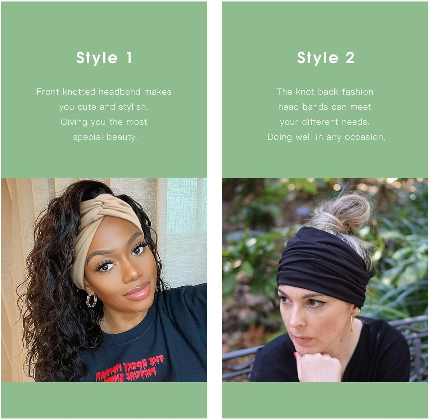 Sports Wide Headbands for Women,Extra Large Turban Non Slip Workout Headband Elastic Sweat Fabric Hair Scarf Sweatband Boho Hairband Hair Twisted Knot Running Yoga Accessories 6 Pack - Adorable Day image number 5