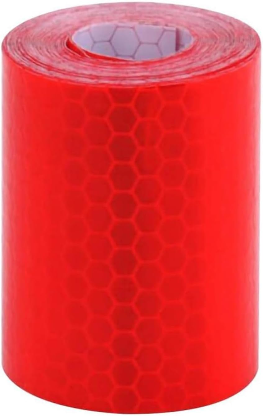 Haobase 5Cm&times;3M Car Reflective Sticker Warning Safety Car Decoration Reflector Protective Strip Film Tape (Red)