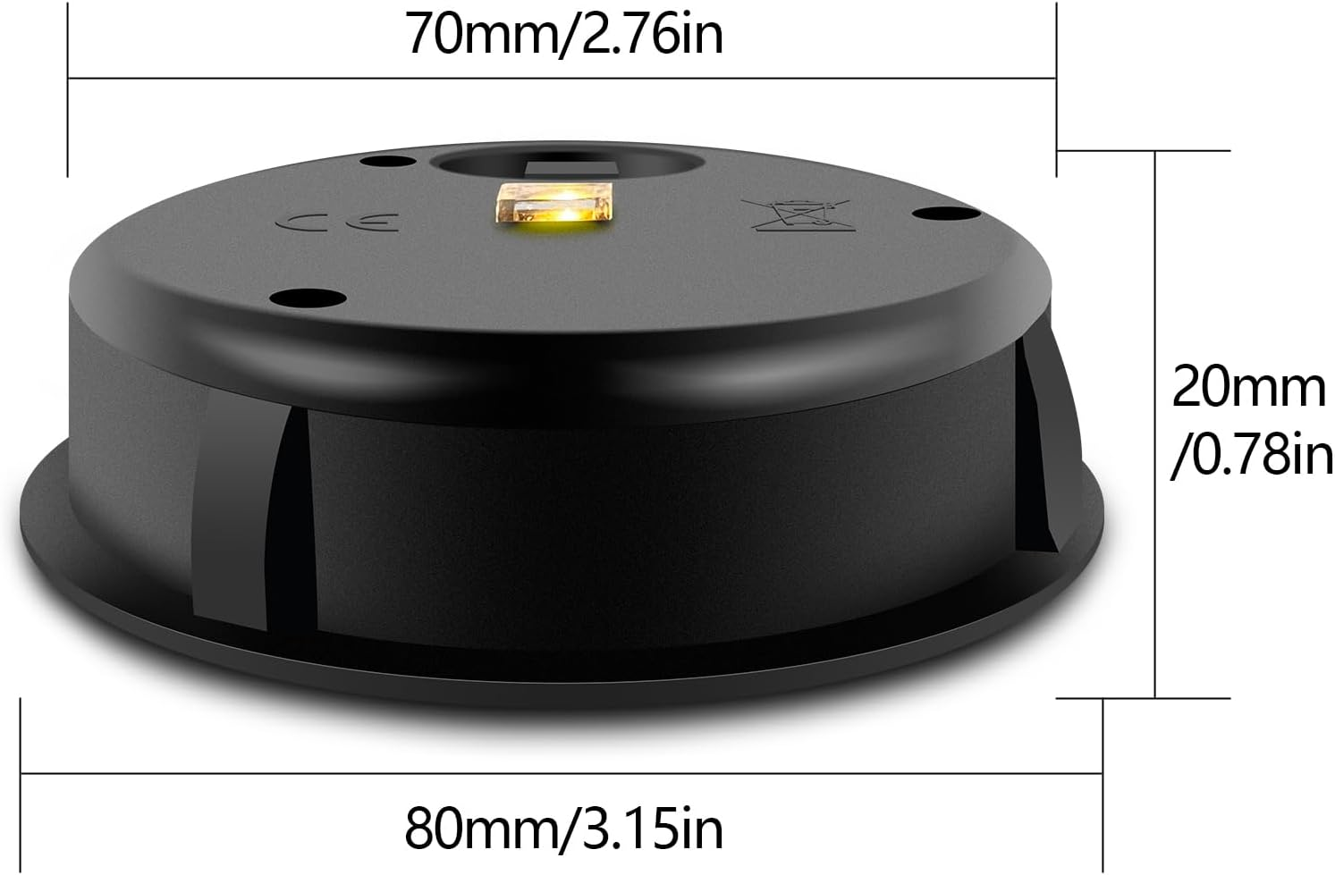 Solar Light Replacement Top 2 Pack (Top Size 8Cm, Bottom Size 7Cm) LED Solar Lantern Light Lids Outdoor Waterproof Replacement Solar Light Tops Warm White LED image number 3