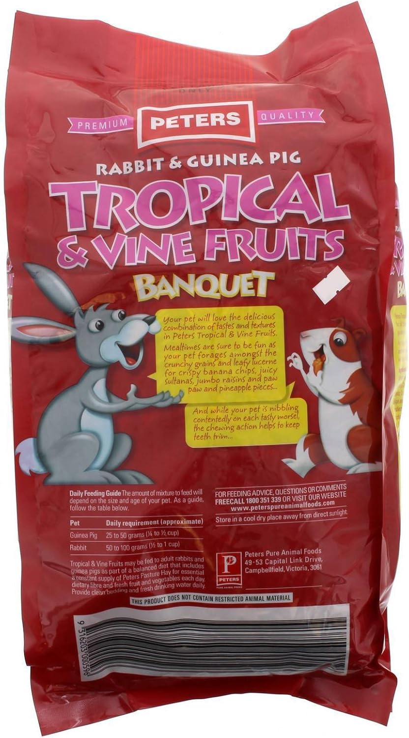 Peters Rabbit & Guinea Pig Tropical and Vine Fruits 4Kg image number 3