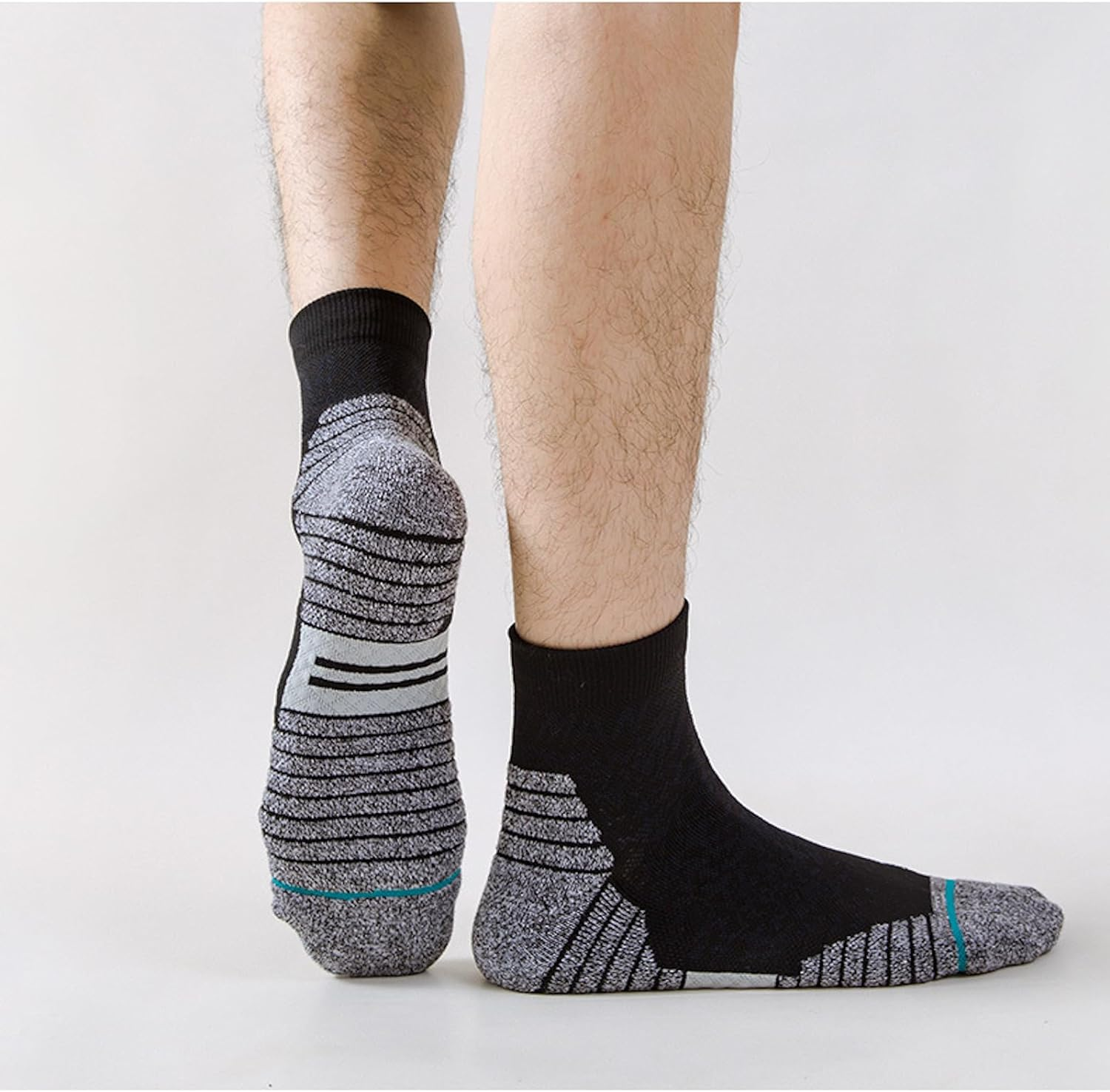 2/3 Pairs Ankle Socks Men Women Breathable Cotton Cushion Tab Crew Socks Wicking Non-Slip Athletic Trainer Socks X131 image number 1