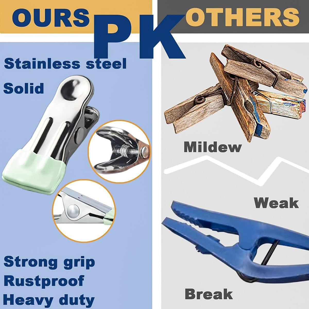 Vivoglow 32-Pack Stainless Steel Pegs for Home Organization & Kitchen image number 1