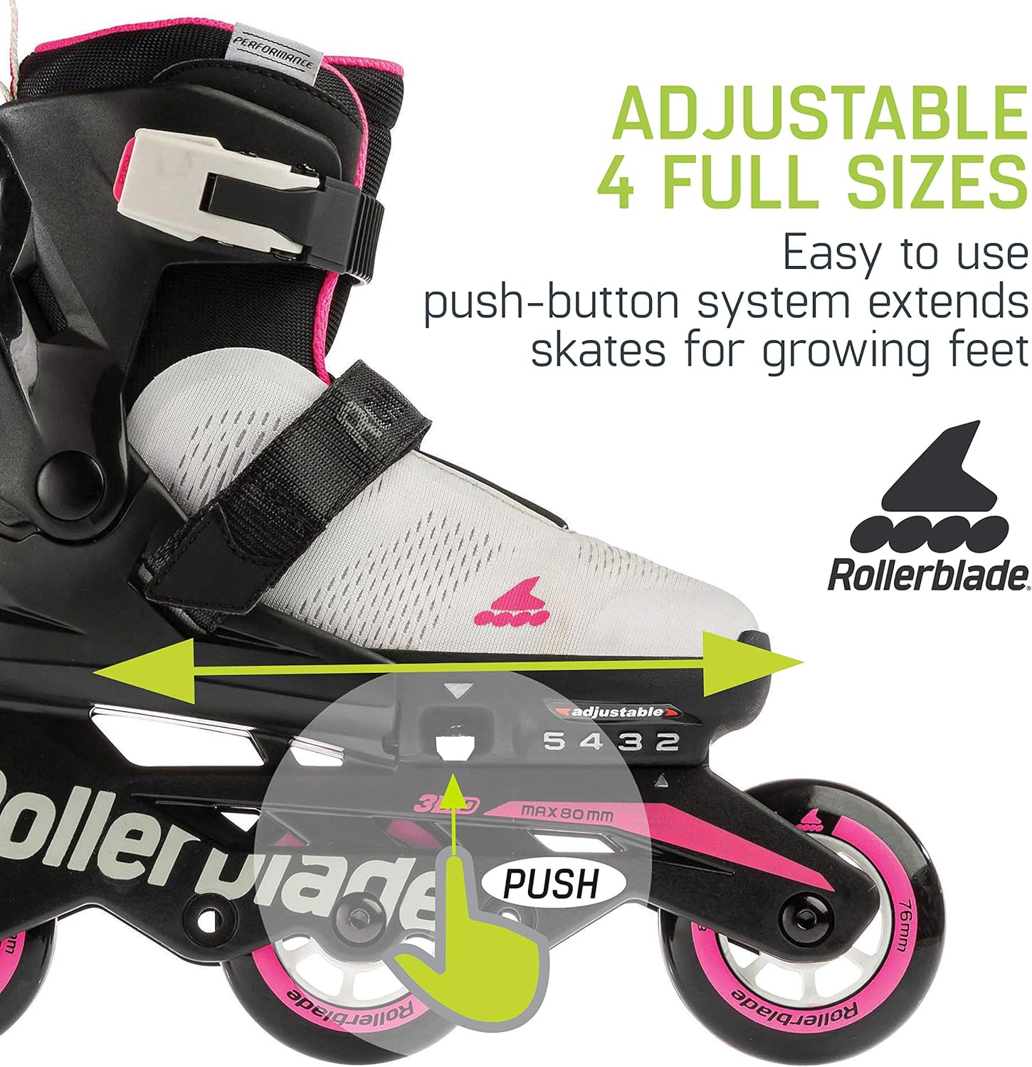 Rollerblade Microblade Free 3WD Kid'S Size Adjustable Inline Skate image number 1