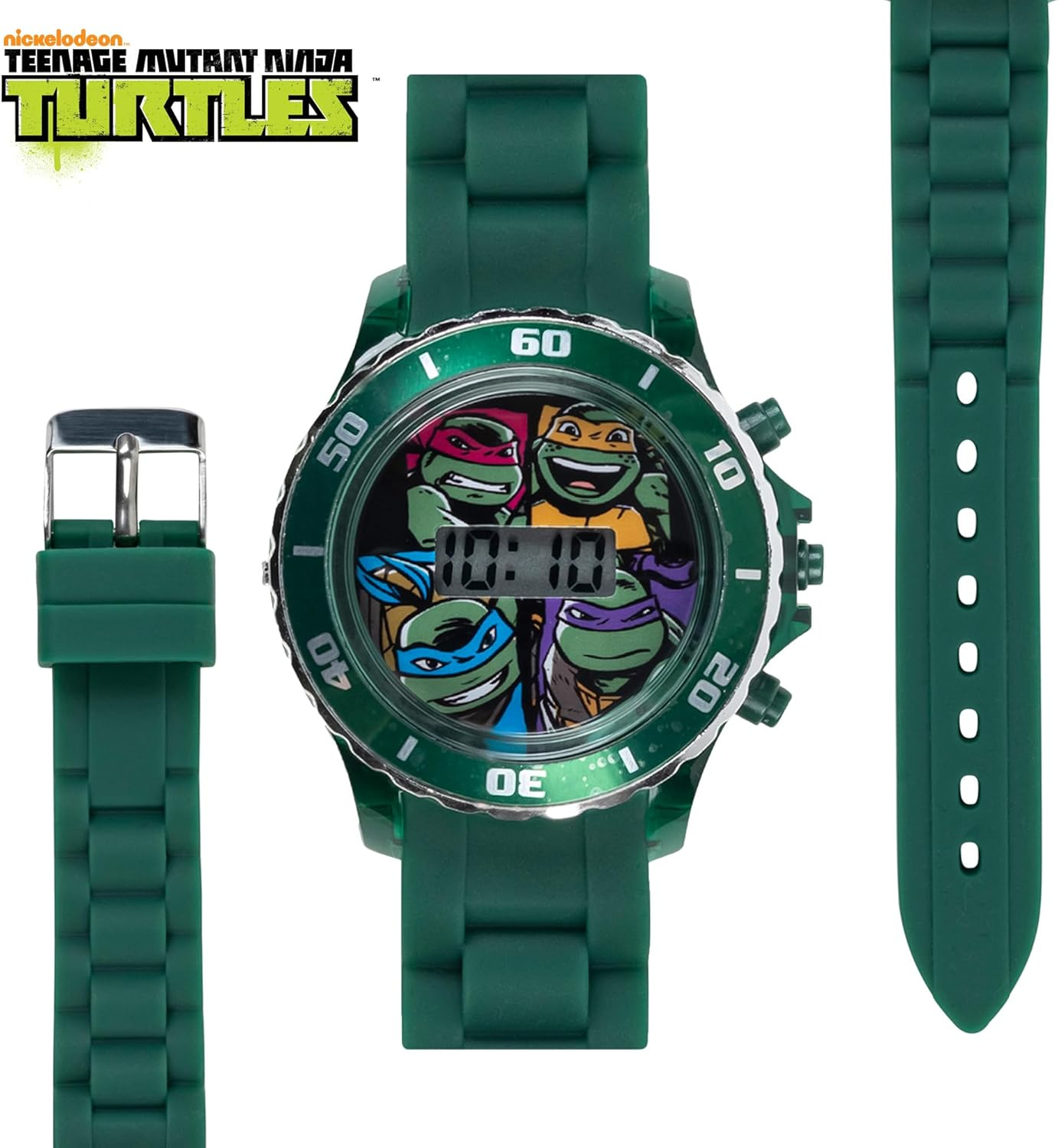 Accutime Ninja Turtles Kids' Digital Watch, Green, Japanese