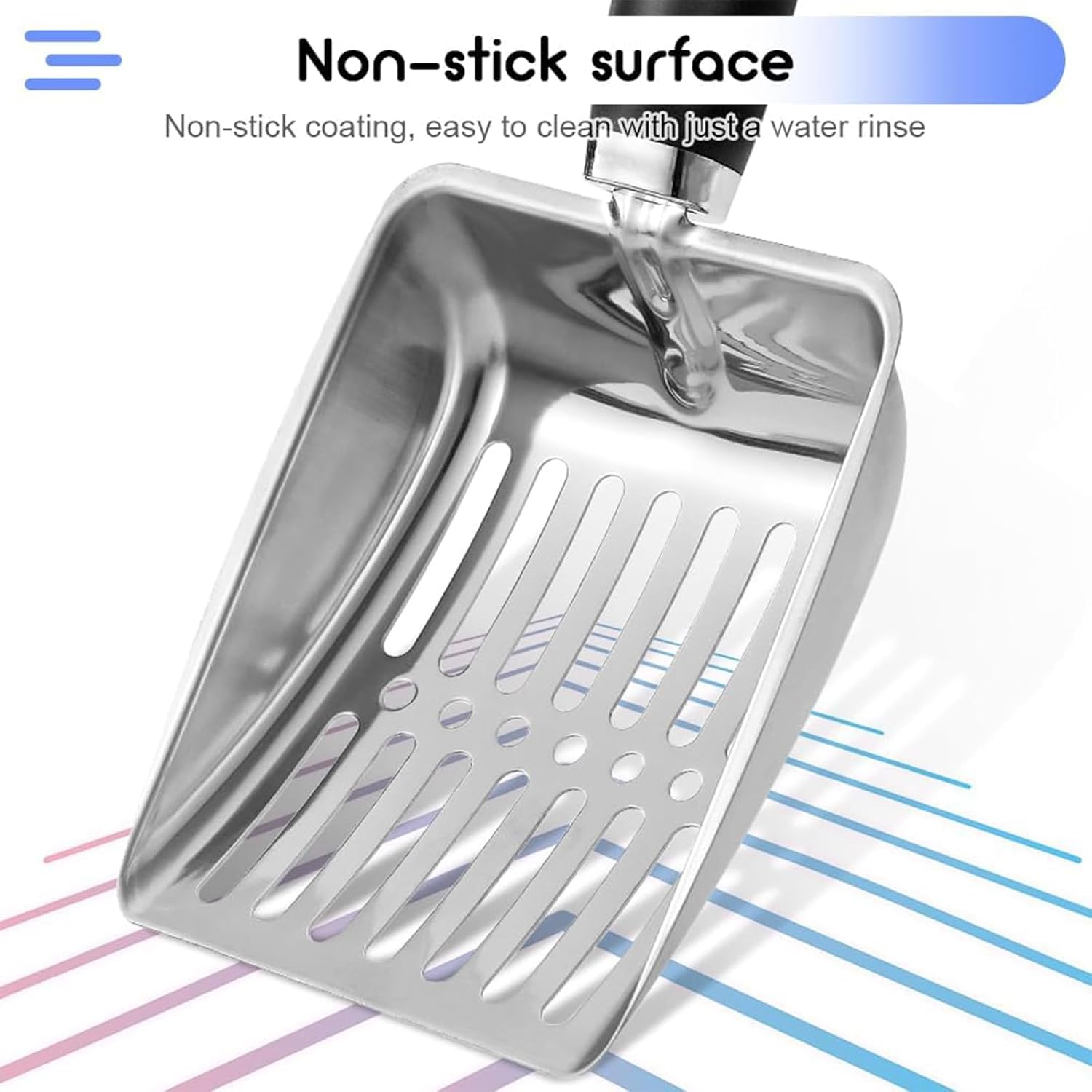 Yeanifeana Cat Litter Scoop, Stainless Steel Rustproof Scooper with Durable Handle, Litter Box Tool for Odor Control & Effortless Cleaning, Cat Litter Box Accessories image number 2