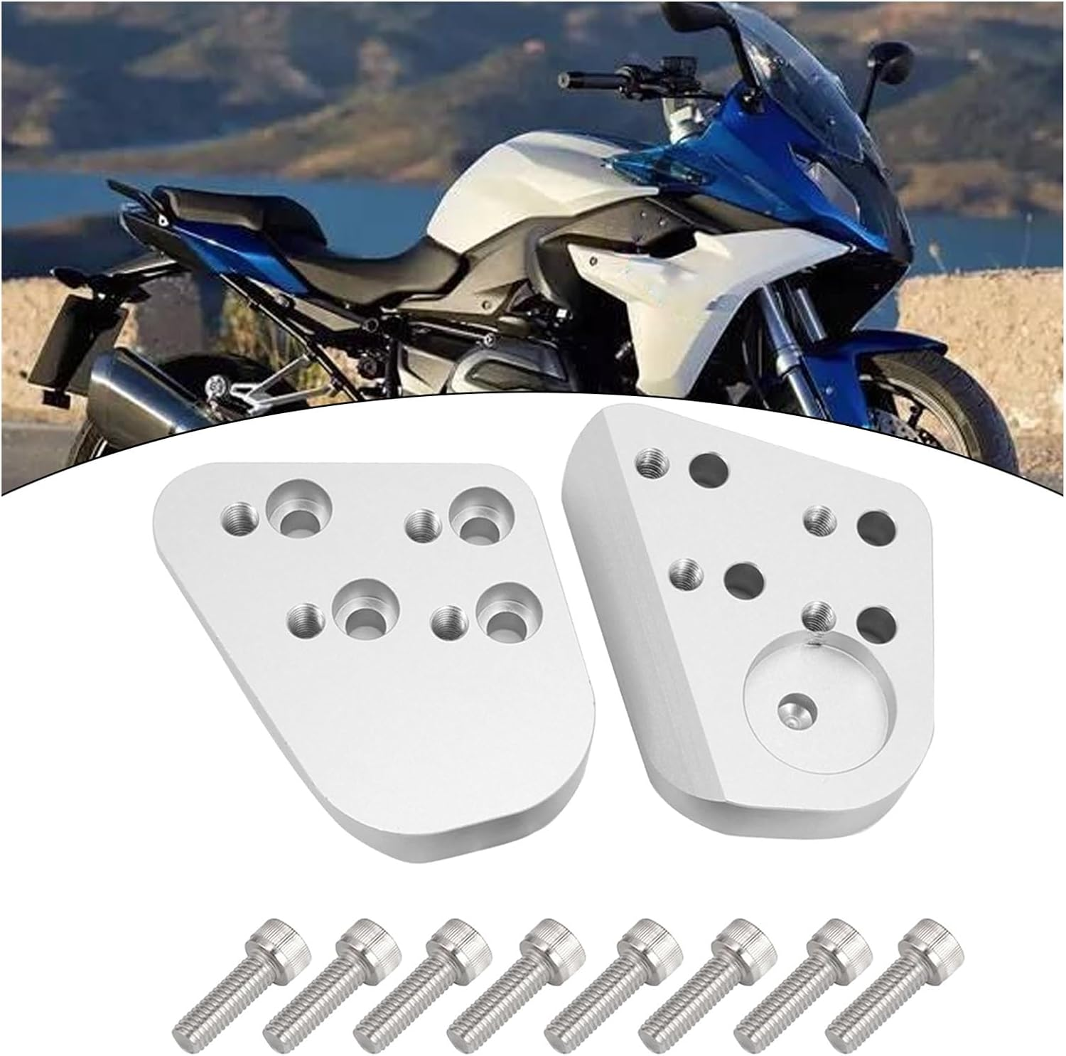 Motorcycle Handlebar Clamp Silver Handlebar Riser for for R1200RT for R1150RT for R1100RT for R1100R for R1150R Motorcycle Accessories Parts Handlebar Riser Bar image number 3