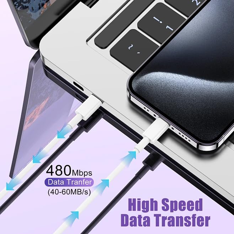 USB C to USB C Charging Cable, 3-Pack [1.2M 60W] Type C to Type C Fast Charger Cord for Iphone 16/15 Pro Max, C to C Cable Fast Charging Power Cord for Macbook Air 13 Inch/Ipad Pro/Air/10Th/4/5