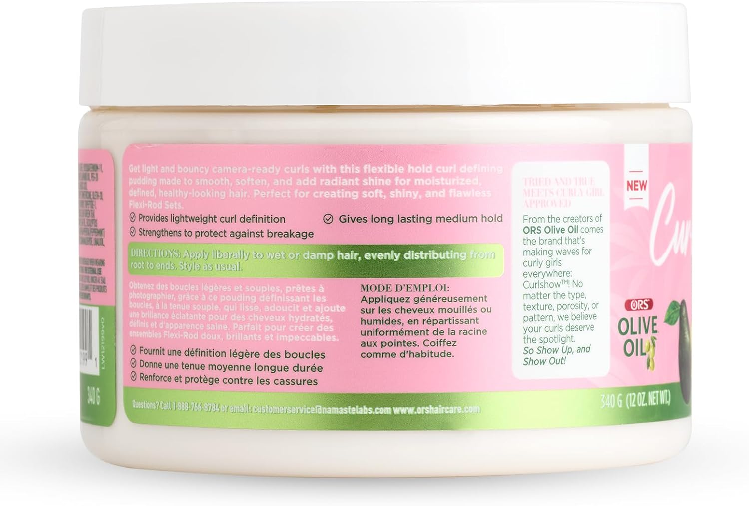 ORS Curlshow Curl-N-Smooth Pudding Collagen & Avocado Oil 340G (12Oz) image number 4