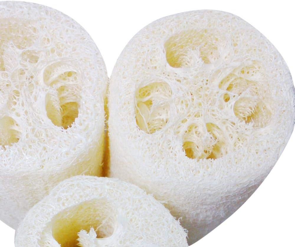 2 Pieces Natural Loofah Bath Shower Sponge Spa Body Scrubber Horniness Remover Bathing Massage Sponge image number 2