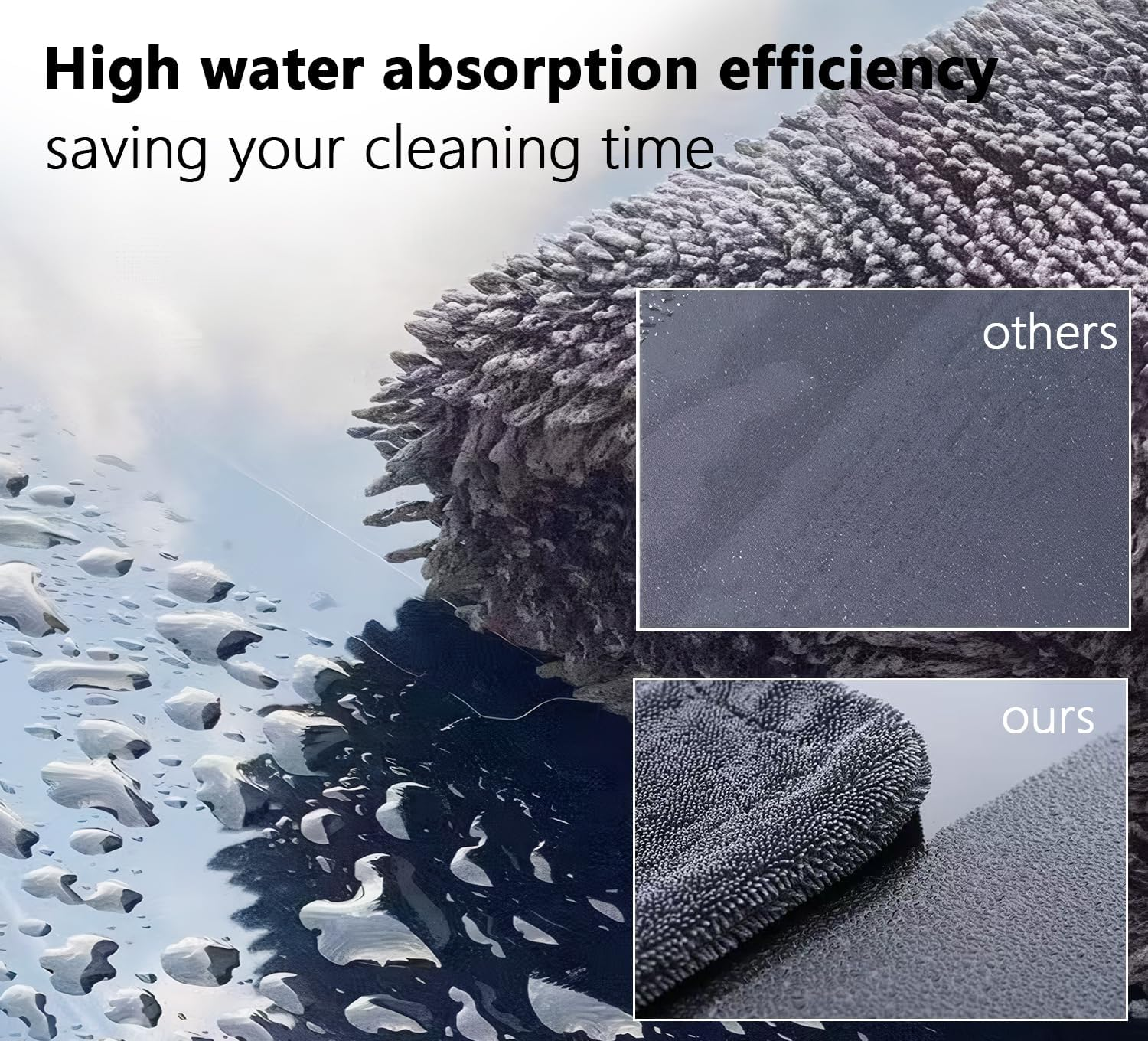 Shiny Wipes Cleaning Cloths,3Pcs Shiny Bath Drying Towels,Shower Doors Drying Towels,16 * 16In Streak Free Glass Window Car Mirror Super Absorben Microfiber Cleaning Cloths (3Pcs Grey 16 * 16&Prime;) image number 2