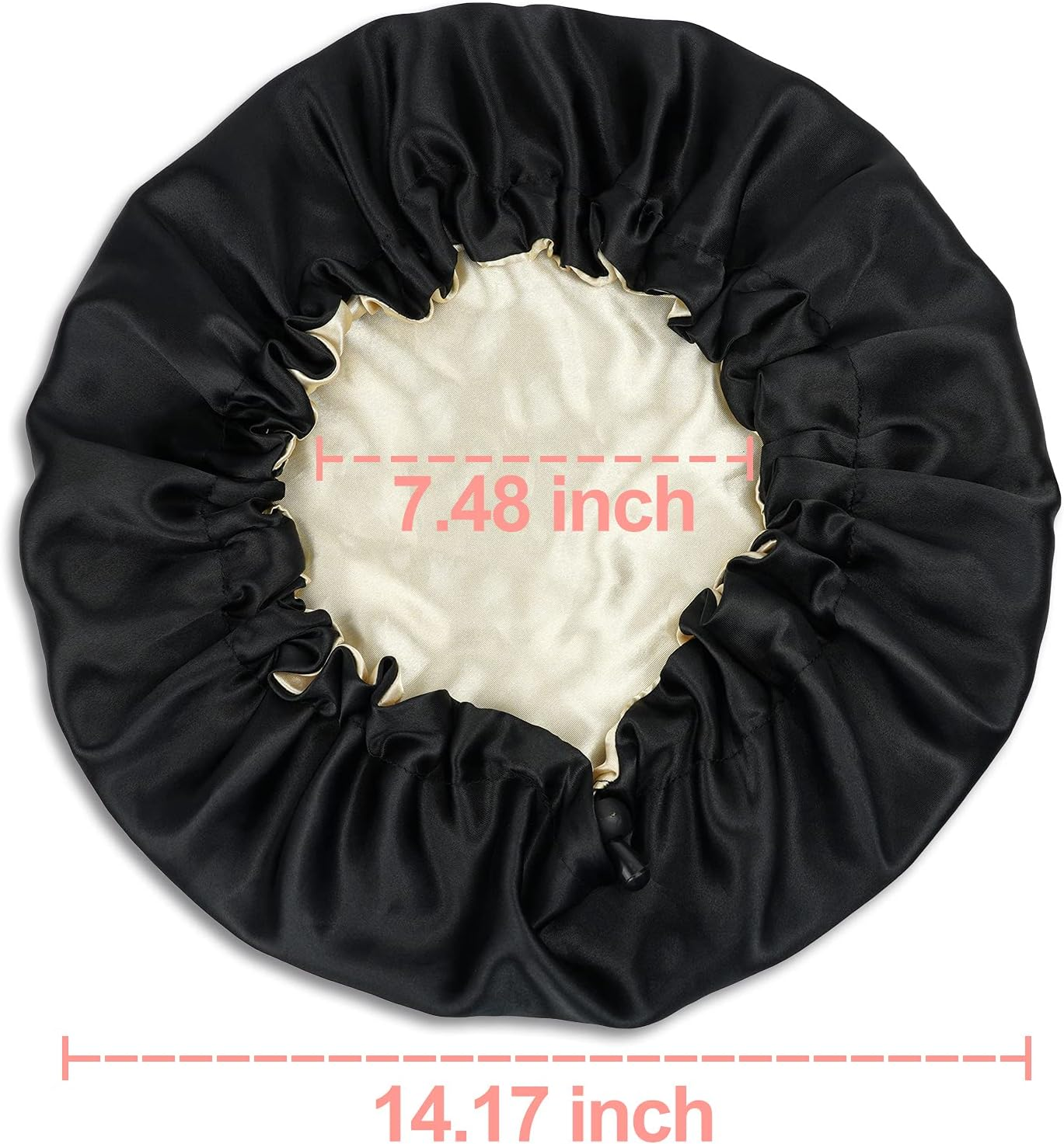 CHORHA Large Double-Sided Adjustable Satin Sleep Cap, Hair Bonnet for Sleeping, Suitable for All Kinds of Hair - Green image number 6