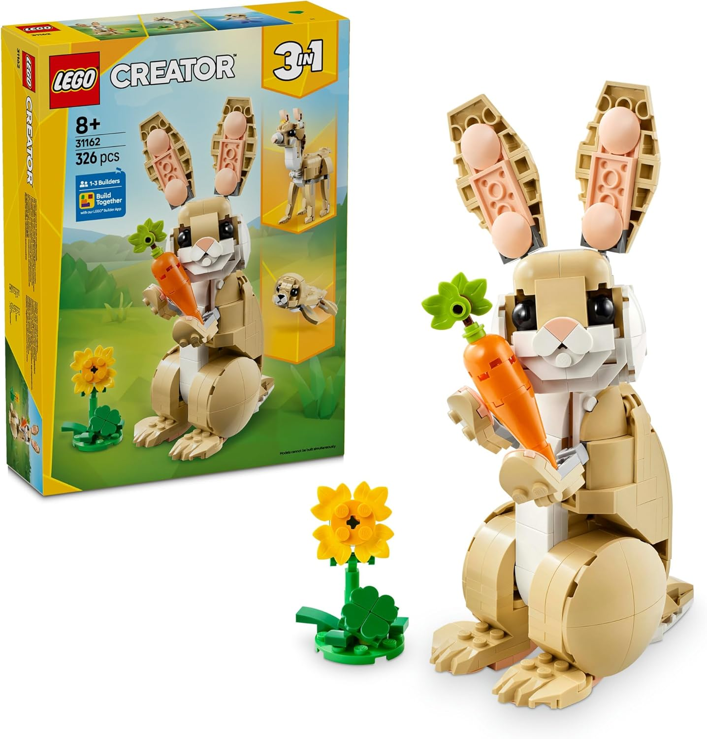 LEGO Creator 3In1 Cute Bunny Toy for 8+ Year Old Girls & Boys, Construction Kit Rebuilds into a Rabbit, Llama Animal Figure or a Kids Toy Seal, Nature Building Set 31162 - ネコ image number 7