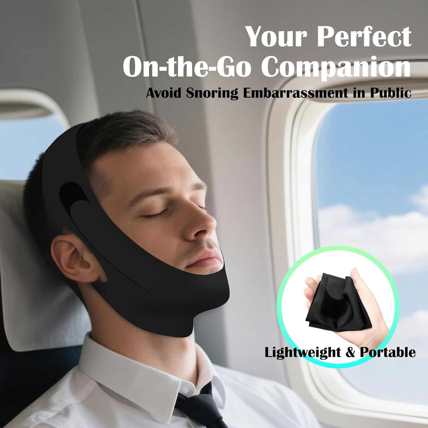 Unisex Non-Slip Anti-Snore Chin Strap for Side Sleepers | Adjustable, Skin-Safe & Lightweight, Snoring Solution for Couples & All Sleepers