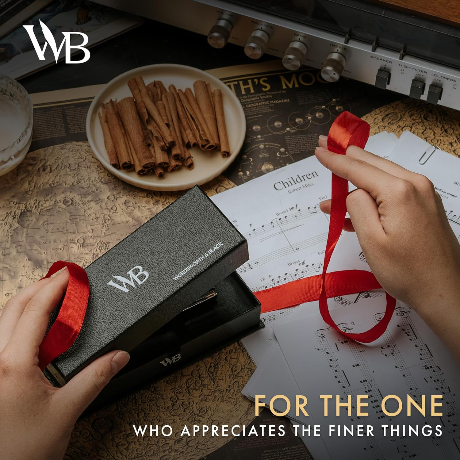 Wordsworth and Black Luxury Ballpoint Pen Set - Black Lacquer 24K Gold Finish, Refillable Fine Point, Elegant Men & Women, Includes Ink Refill, Nice Pens for Work image number 6