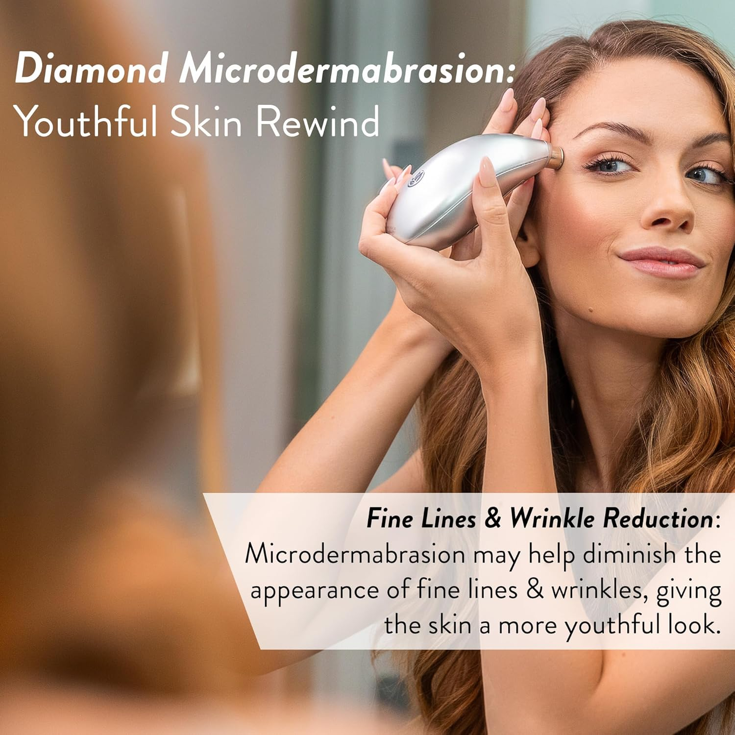 Microderm GLO Diamond Microdermabrasion Machine and Suction Tool - Clinical Micro Dermabrasion Kit for Tone Firm Skin, Advanced Home Facial Treatment System & Exfoliator for Bright Clear Skin Silver image number 6