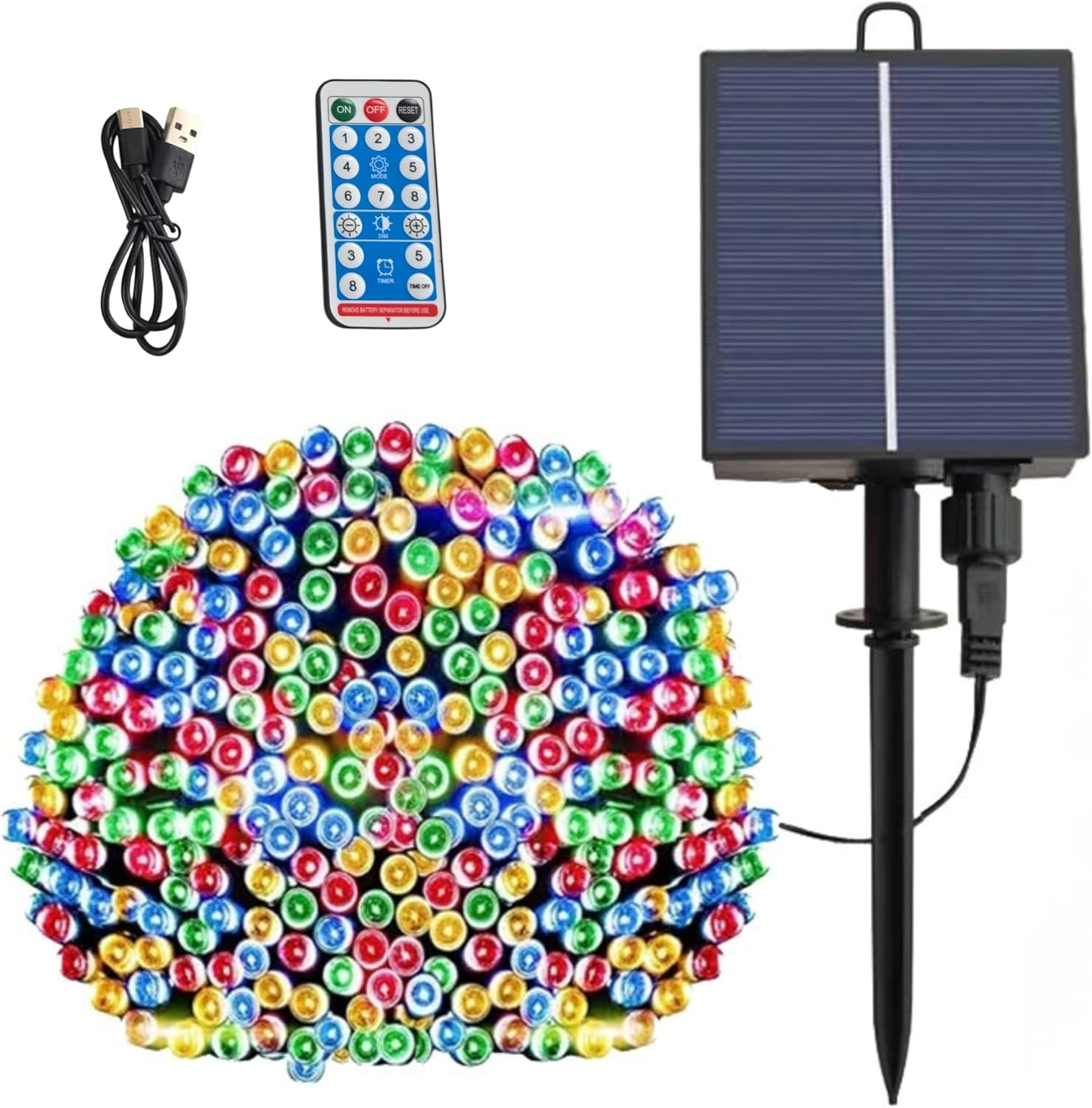 Solar Christmas Lights, 170Ft/52M 400 LED 8 Modes Solar String Lights, Waterproof Solar Fairy Lights for Xmas Tree, Garden, Home, Holiday, Outdoor Christmas Decorations (Blue)