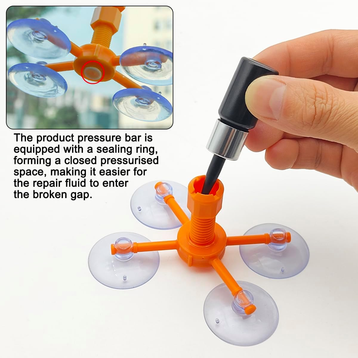 Yucool Windshield Glass Repair Kit, 4 Pcs Car Glass Repair Kit, Quick Fix for Chips, Cracks and Scratches on Car Windshield