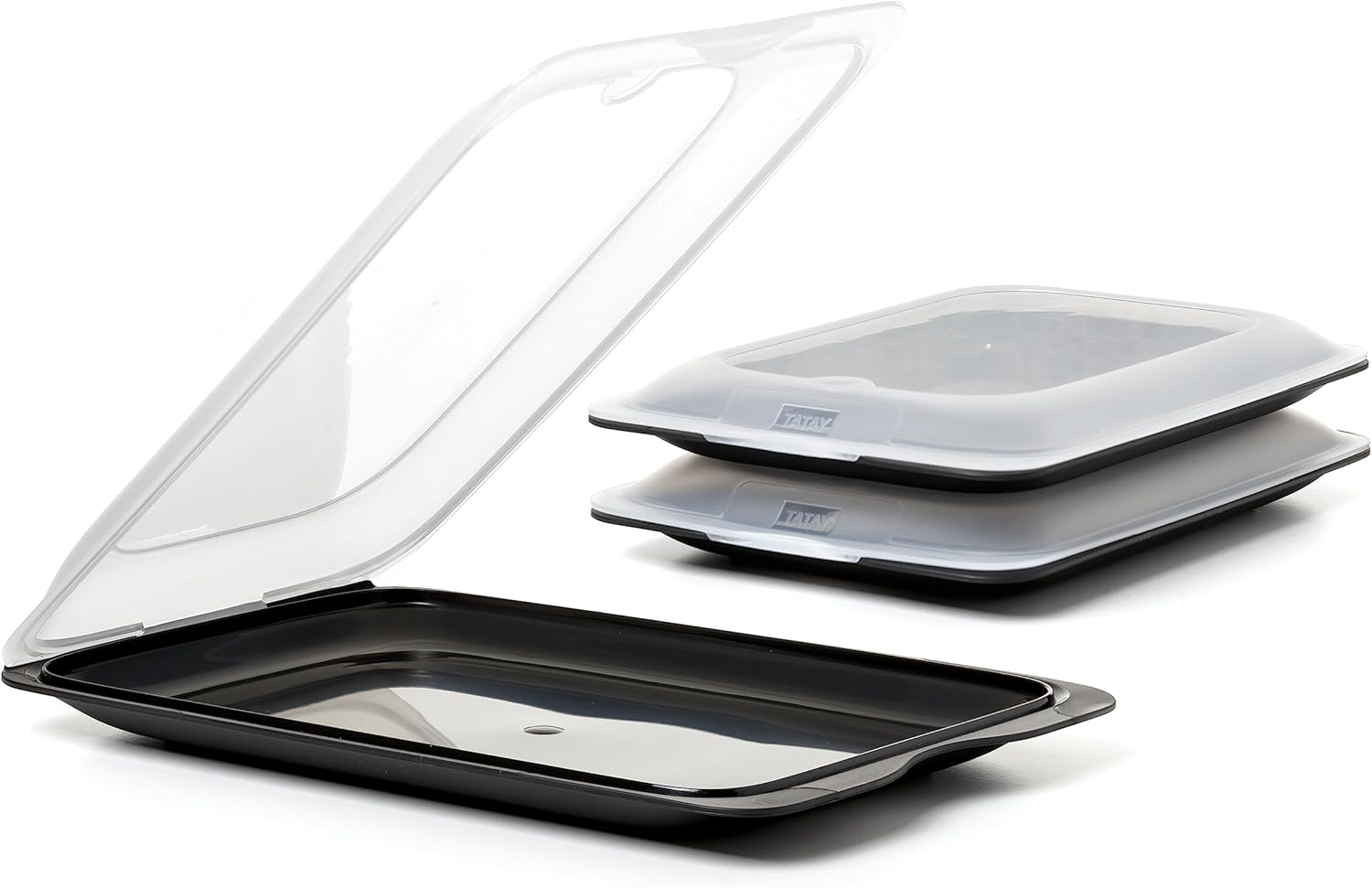 TATAY Set of 3 Pieces Cold Cuts & Meats Storage Fresh, BPA Free, Reusables, Stackables, Dishwasher & MWO, Measures 17 Cm X 3.2 Cm X 25.2 Cm image number 3