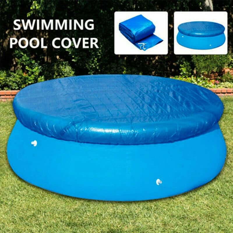 AIMALL round Swimming Pool Cover Lot for Garden Outdoor Paddling Family Pools, Durable PE Material, Blue image number 5
