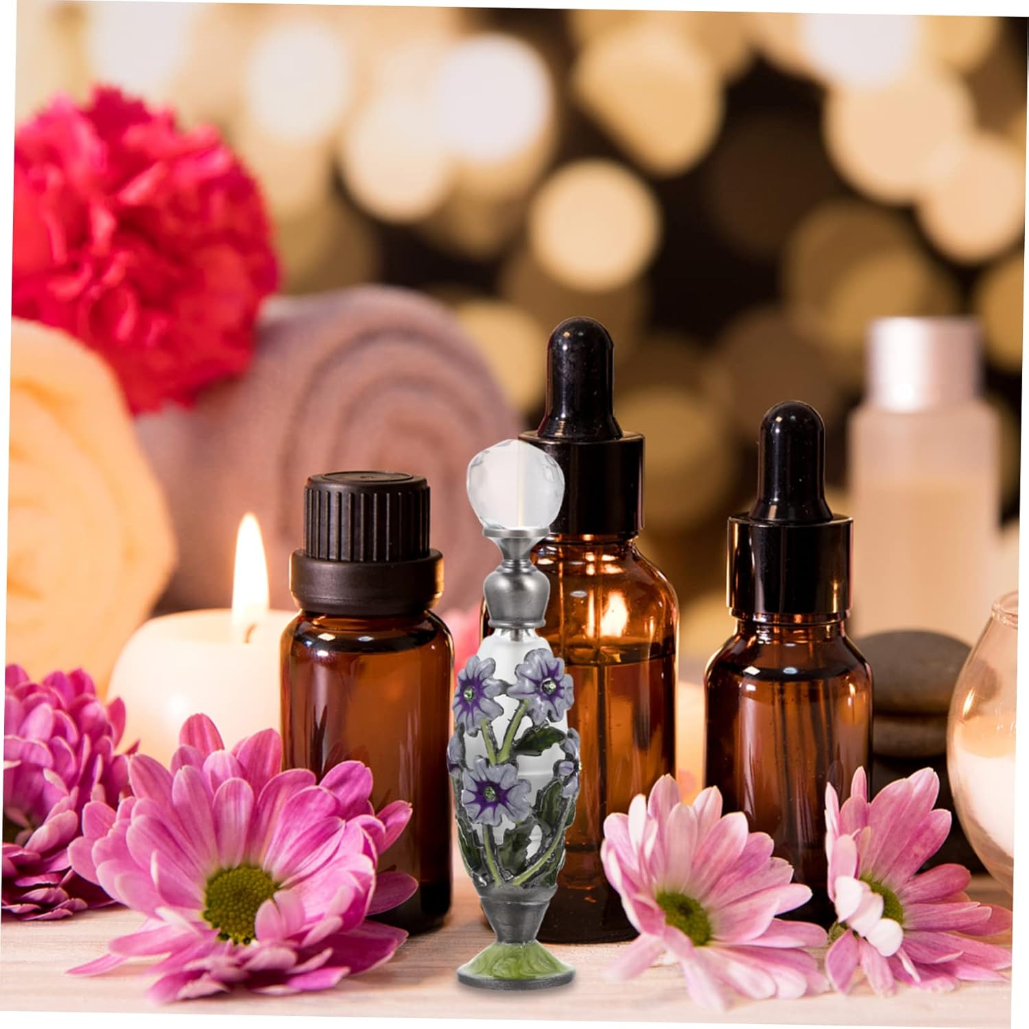 Yardenfun Glass Essential Oil Bottle Curly Hair Perfume Atomizer Leakproof Roller image number 4