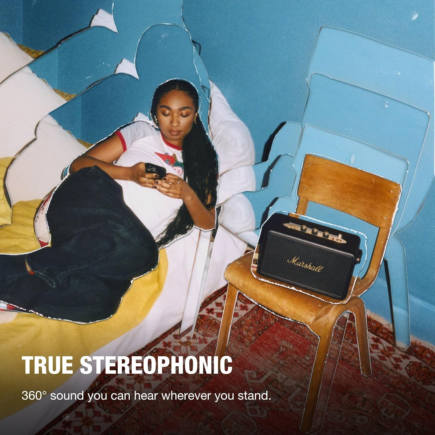 Marshall Kilburn III Portable Bluetooth Speaker - Black & Brass - Black  Brass image number 6