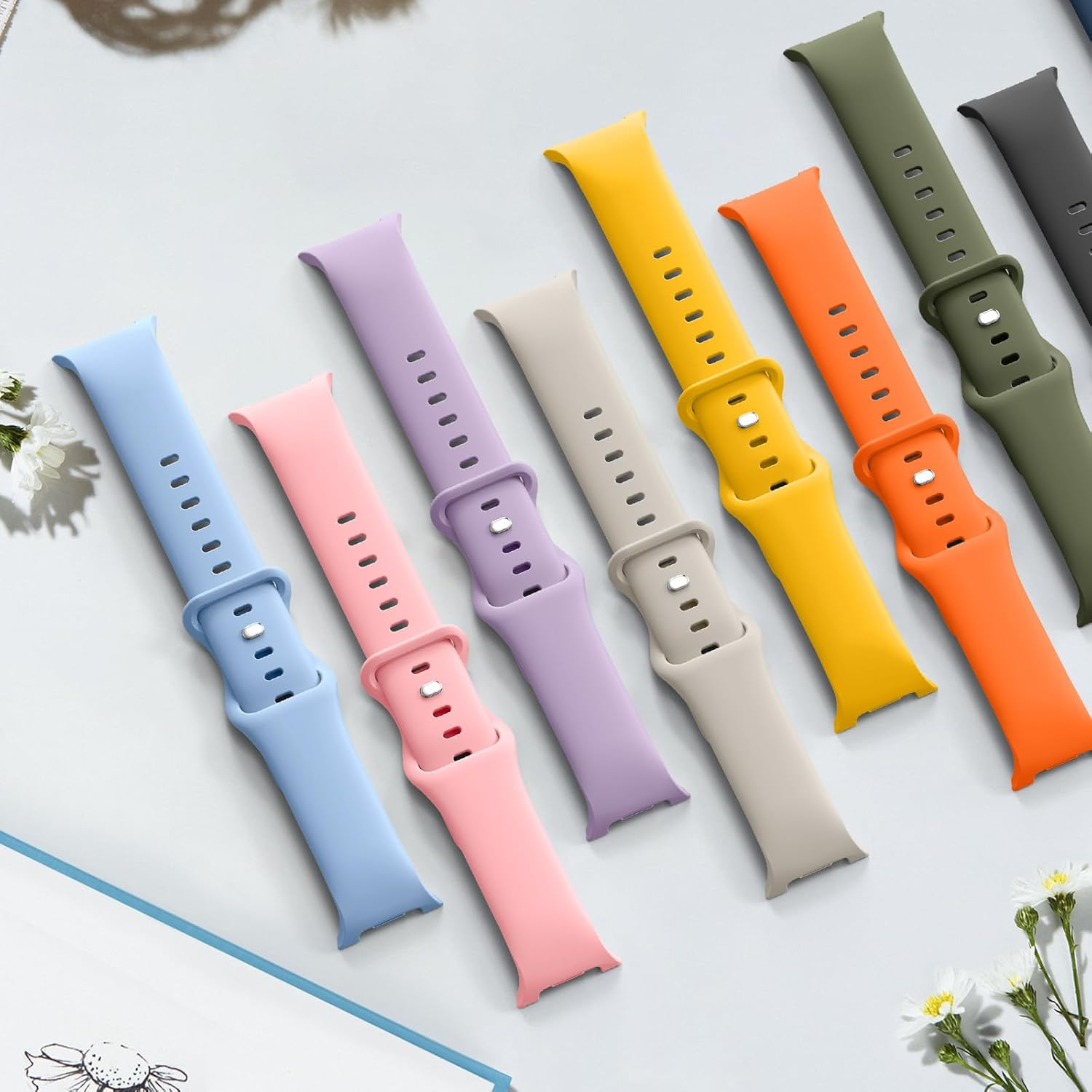 Sport Bands for Samsung Galaxy Watch 8 Band 40Mm 44Mm/Watch 8 Classic Band 46Mm Women Men,Soft Silicone Waterproof Rubber Strap for Samsung Galaxy Watch 8 Classic Bands 46 Mm/Watch 8 44 Mm 40 Mm - Army Green image number 4