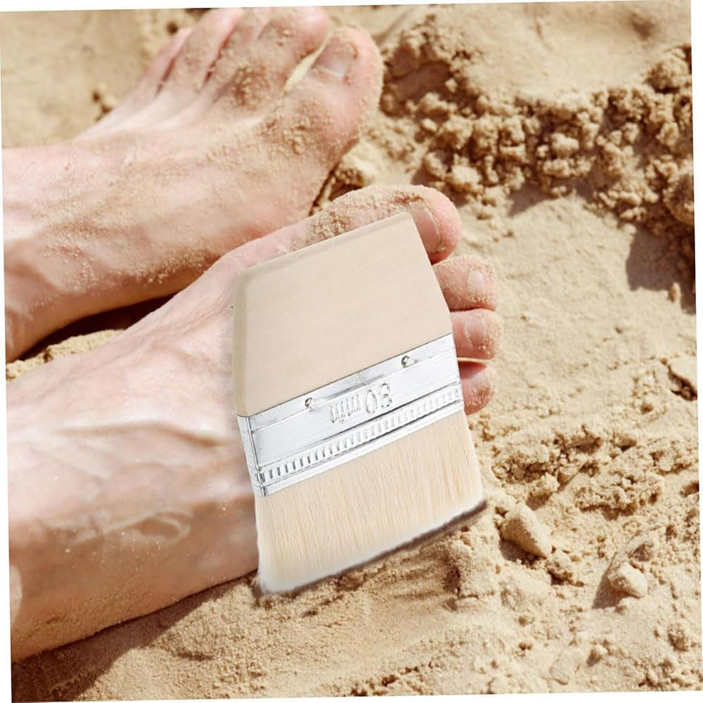 Lyhaogao Portable Beach Sand Cleaner Brush with Handle, Soft Bristles for Gentle Body and Feet Cleaning, Multi Use Sand Remover Tool for Volleyball, Beach Activities, Outdoor Travel