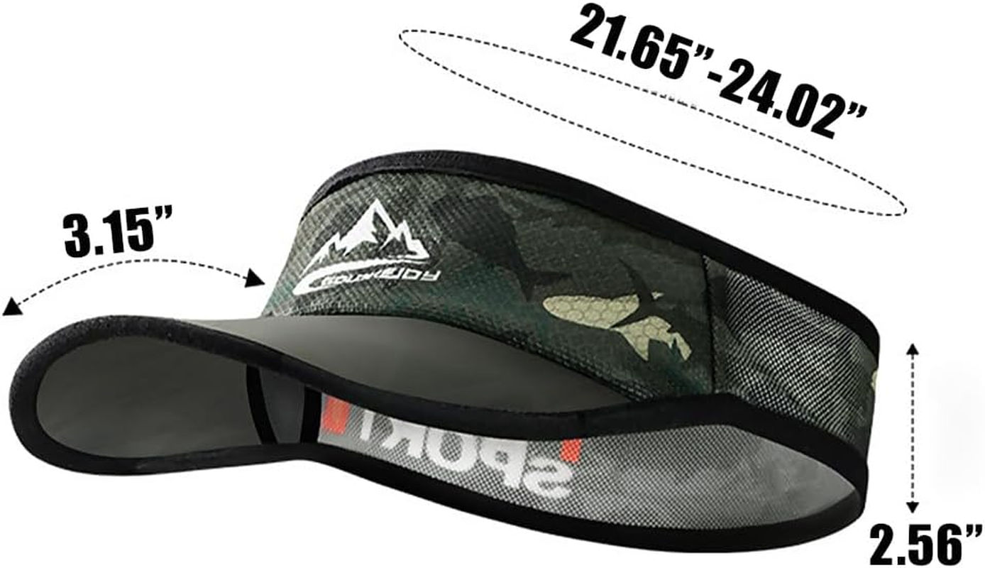 Ptduabenlu Sports Sun Visor Cap Men Women Lightweight Packable Cooling Stretchy Outdoor Visor Hat for Riding Fishing Running Tennis Golf image number 1