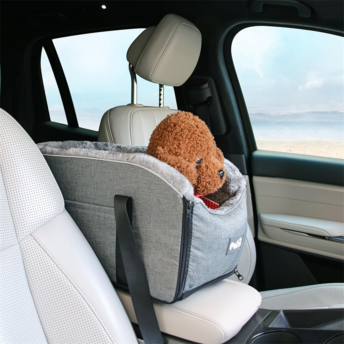 1Pc Dog Console Car Seat, Travel Bags for Dogs Cats, Portable Dog Booster Seat, Pet Going Out Handbag image number 3