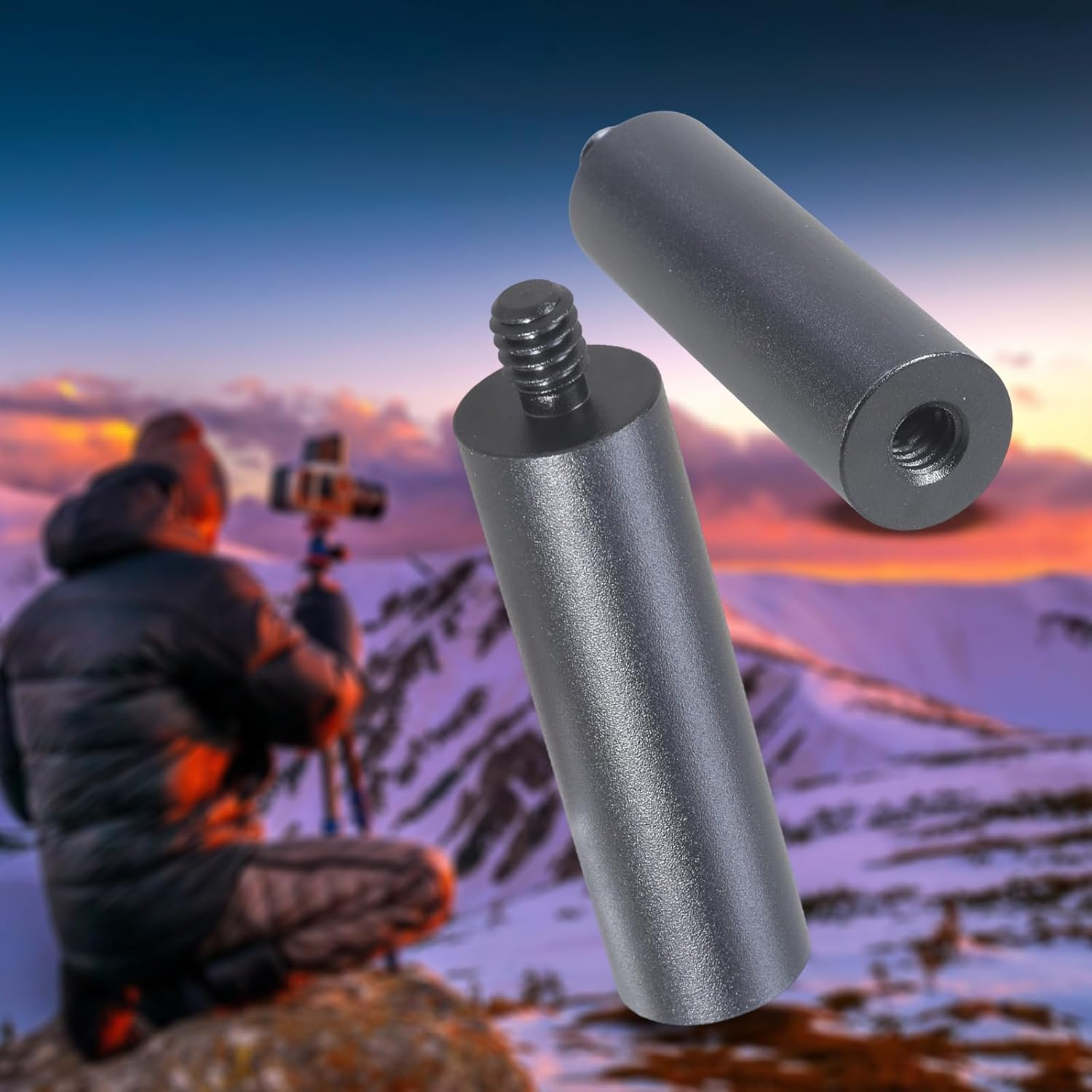 Aluminum Alloy Camera Tripod Extension Rod 1/4Inch Male to Female Thread Adapter for DSLR Monitors Microphones Camera Tripod Extension Adapter Tube