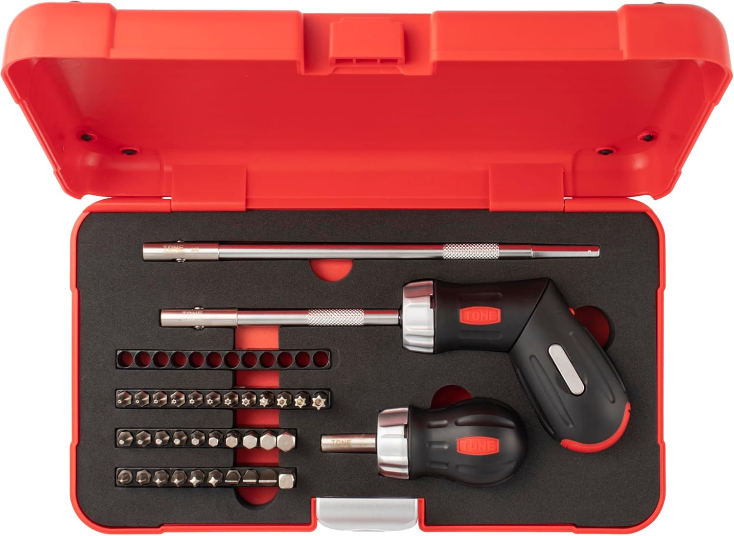TONE Ratchet Driver Set RDS32 Bit Insertion & 1/4 Inch (6.35 Mm) Red Contents: 37 Pieces image number 6