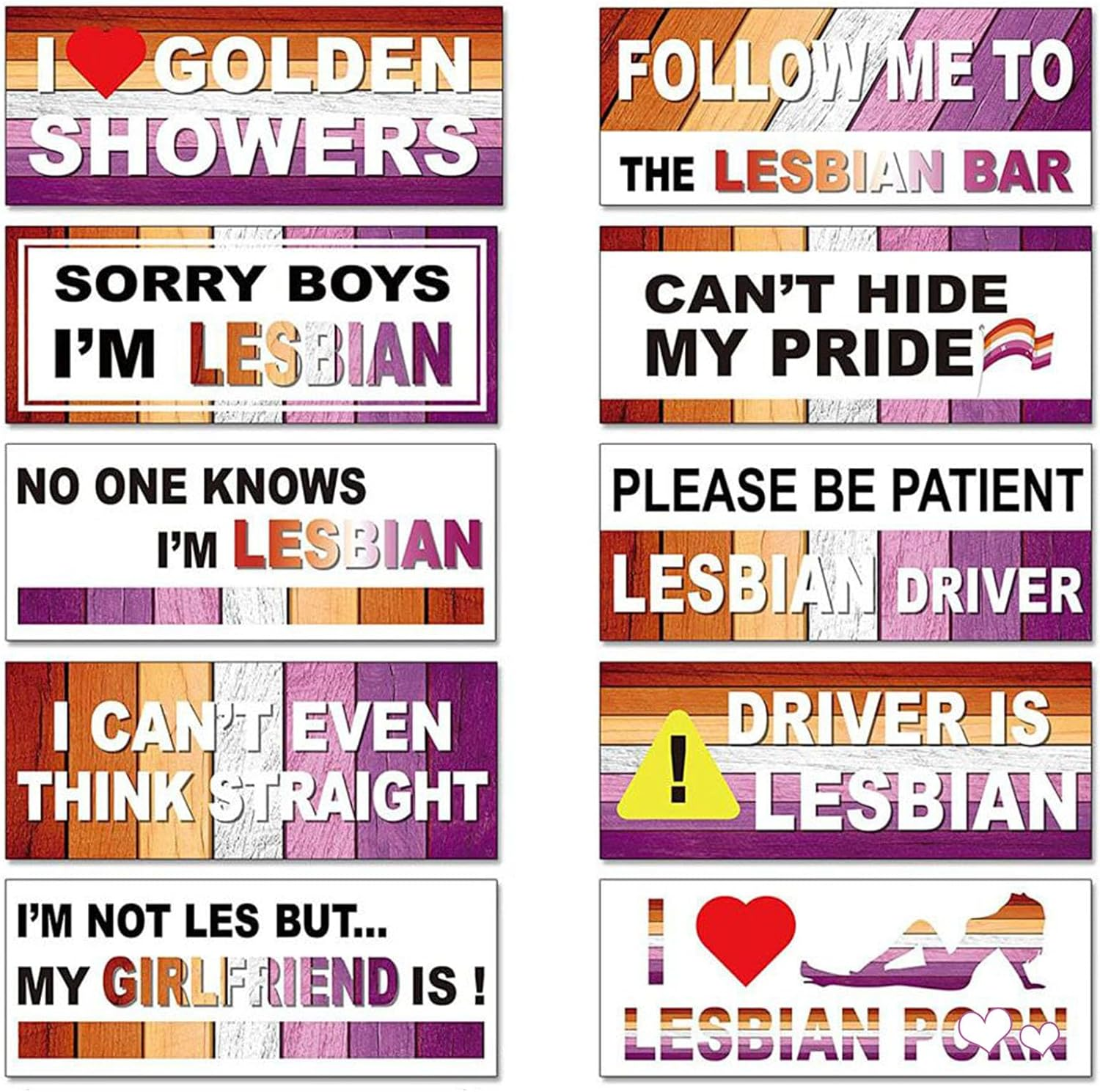 Funny Gay Pride Stickers, LGBTQ Bumper Stickers Decal Waterproof Rainbow Decals for Car, RV, SUV, Auto, Truck, Boat, Laptops Decoration 10Pcs (B) image number 4