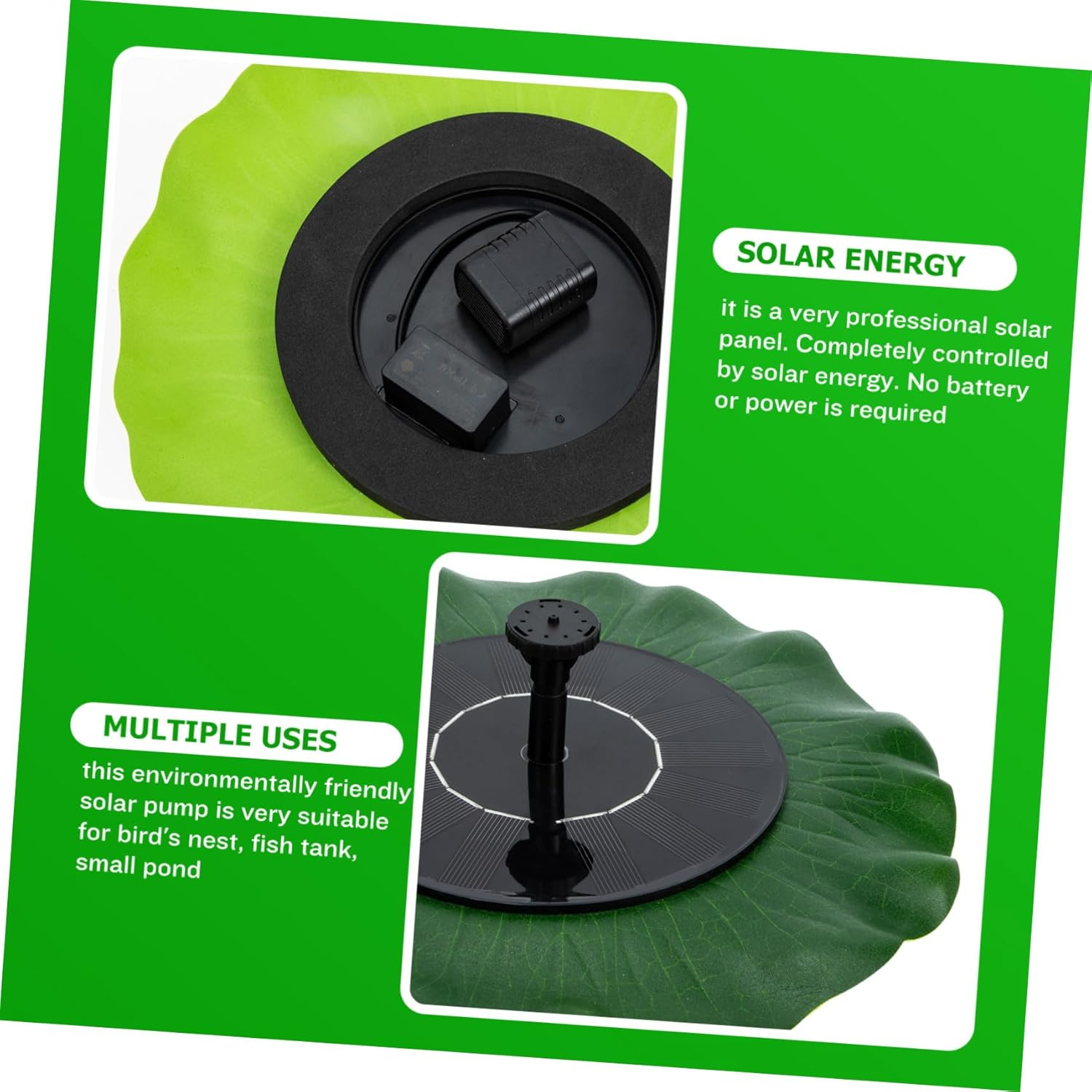 NUOBESTY Solar Fountain Solar Powered Water Pump Outdoor Fountain Patio Fish Tank image number 1