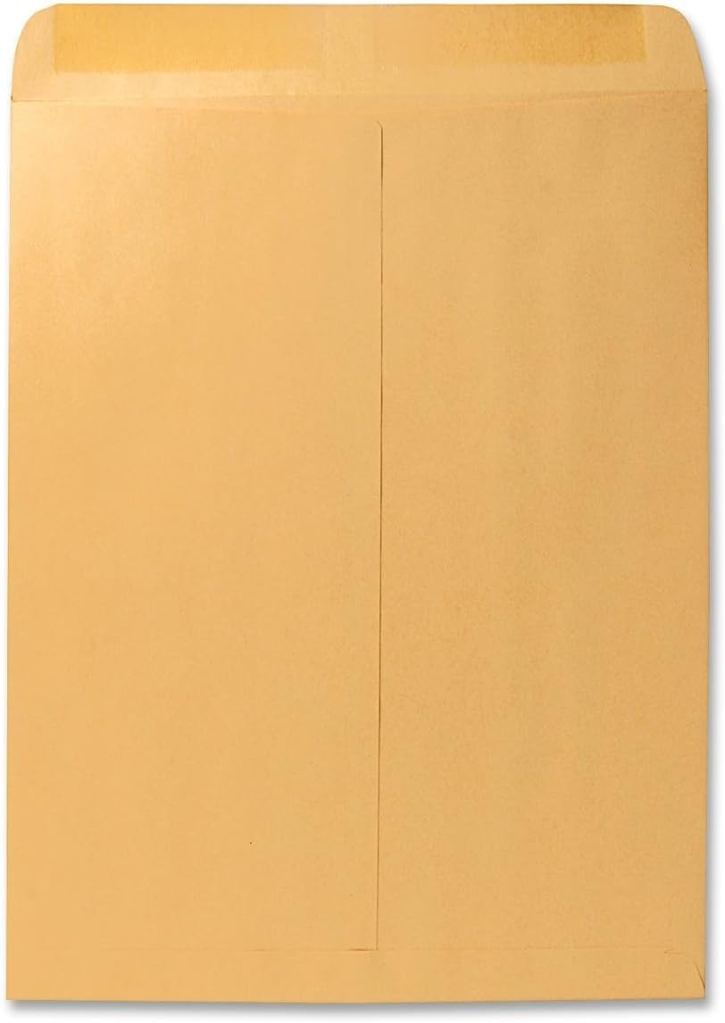 Quality Park Heavyweight Catalog Envelopes, Gummed, Brown Kraft, 12 X 15.5, 100 per Box, (41967)