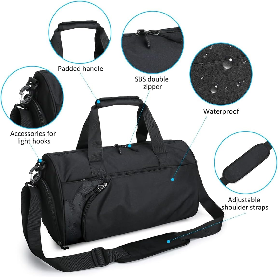 AIMALL Men'S Sports Duffel Bag 16.9In Travel Gym Bag with Wet Dry Separation, Shoe Compartment, Adjustable Shoulder Strap, Multi-Pocket Nylon Fitness Bag image number 1