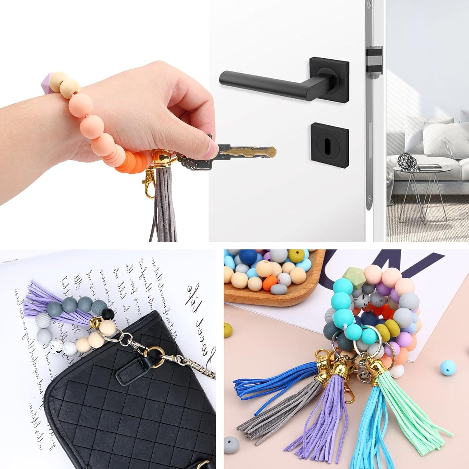 Silicone Beads Kit for Keychain Makingteacher Lanyard, Rubber Beads for Making DIY Crafts, Durable Silicone Beaded Lanyard for Women-278 Pcs