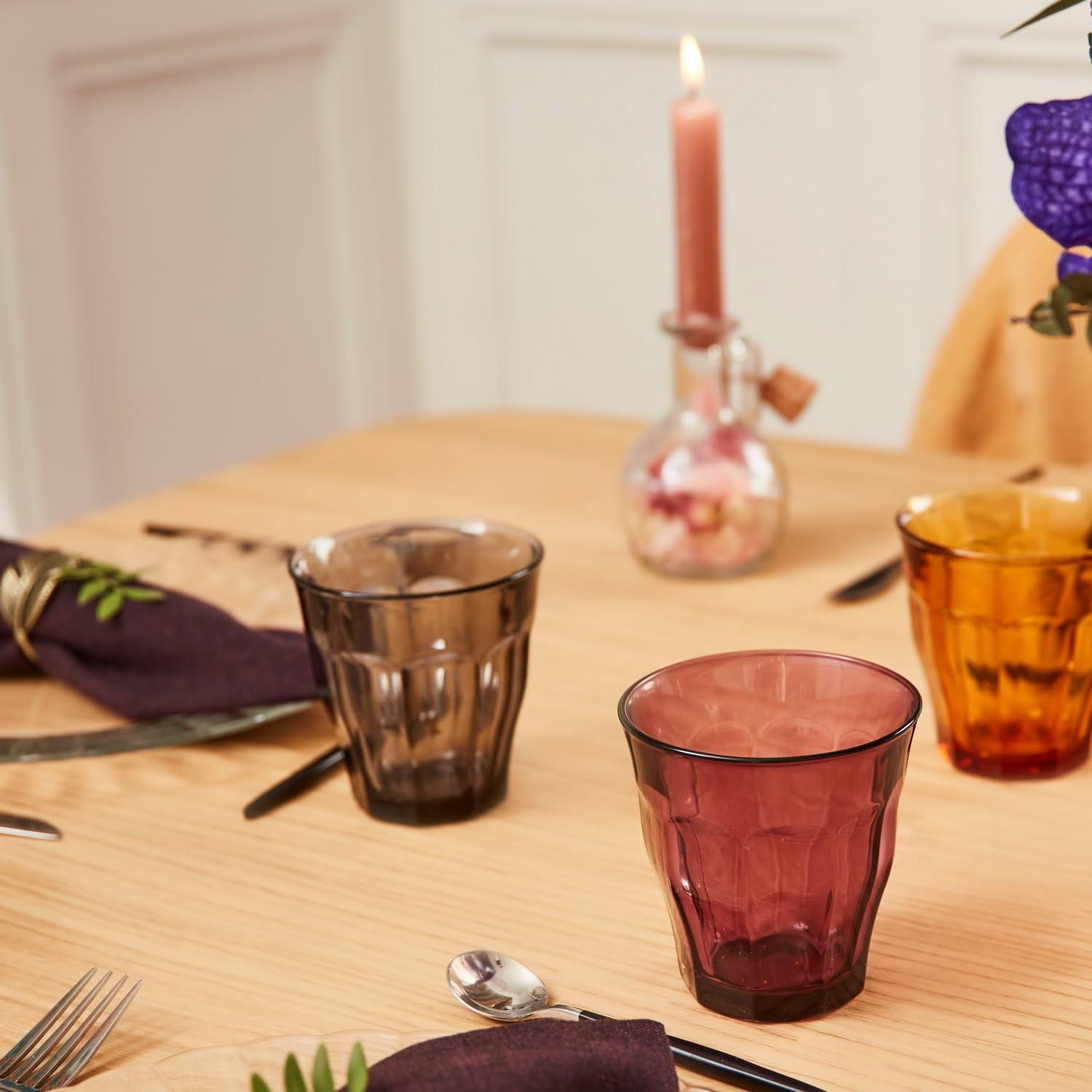 Duralex Picardie 250Ml Tumbler Set of 4 &ndash; Durable Tempered Glass for Everyday Use & Professional Settings, Ideal for Serving Hot & Cold Beverages, Perfect for Home, Caf&eacute;s & Restaurants - Plum image number 2