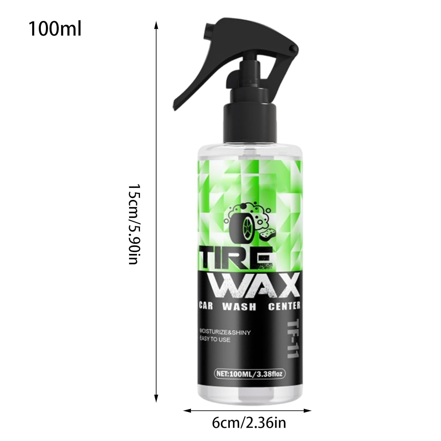 Tire Black - High Gloss Wheel Coating,High Gloss Finish Foam, UV Protection, Long-Lasting, Quick Dressing for Black Tires, Wheels, & Rubber, 100Ml - 100Ml + Sponge image number 6