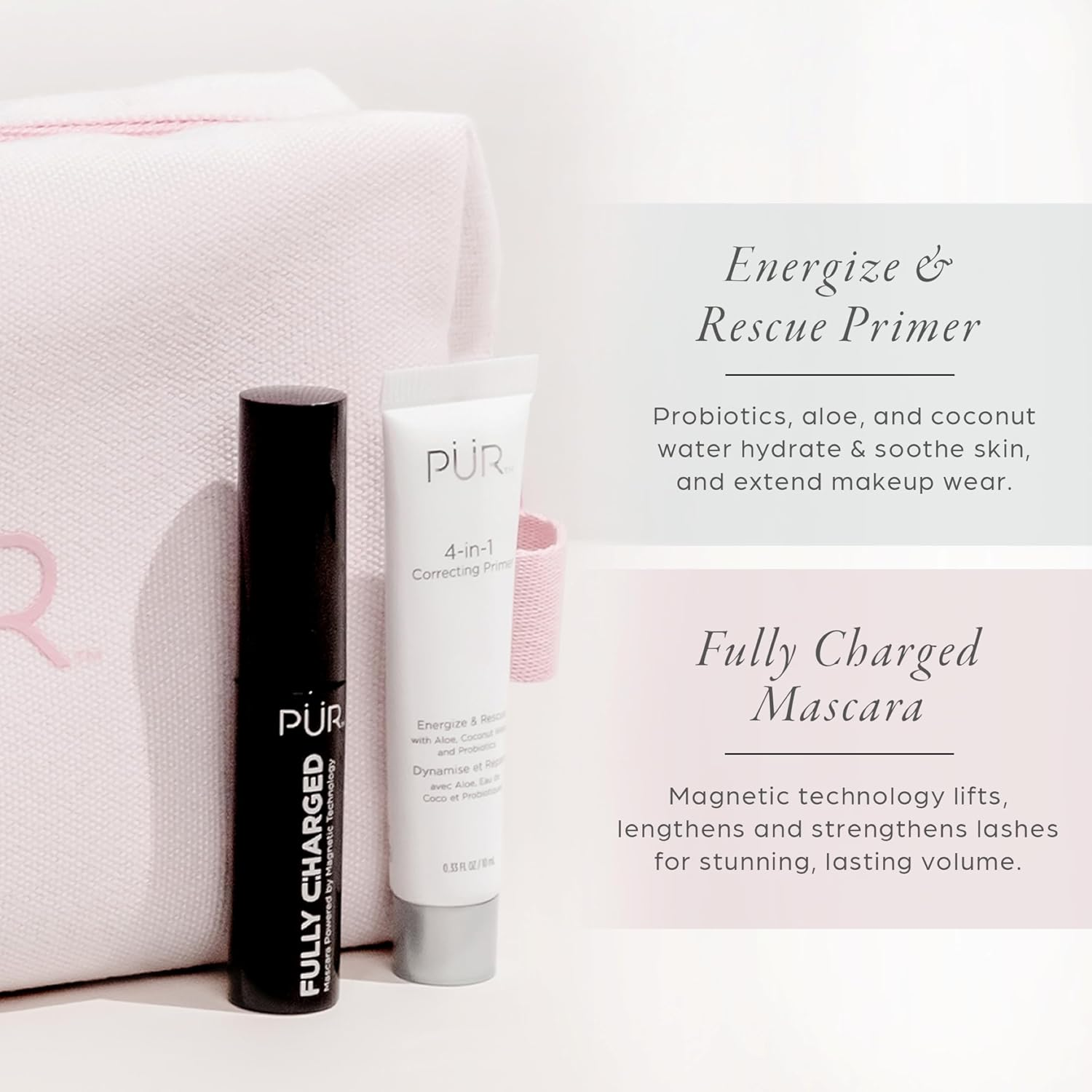 P&Uuml;R Minerals Multitasking Essentials Kit, Blush Medium - Makeup Gift Set Includes 4-In-1 Correcting Primer, Fully Charged Mascara, 4-In-1 Pressed Mineral Powder & 1 Chisel Brush image number 5