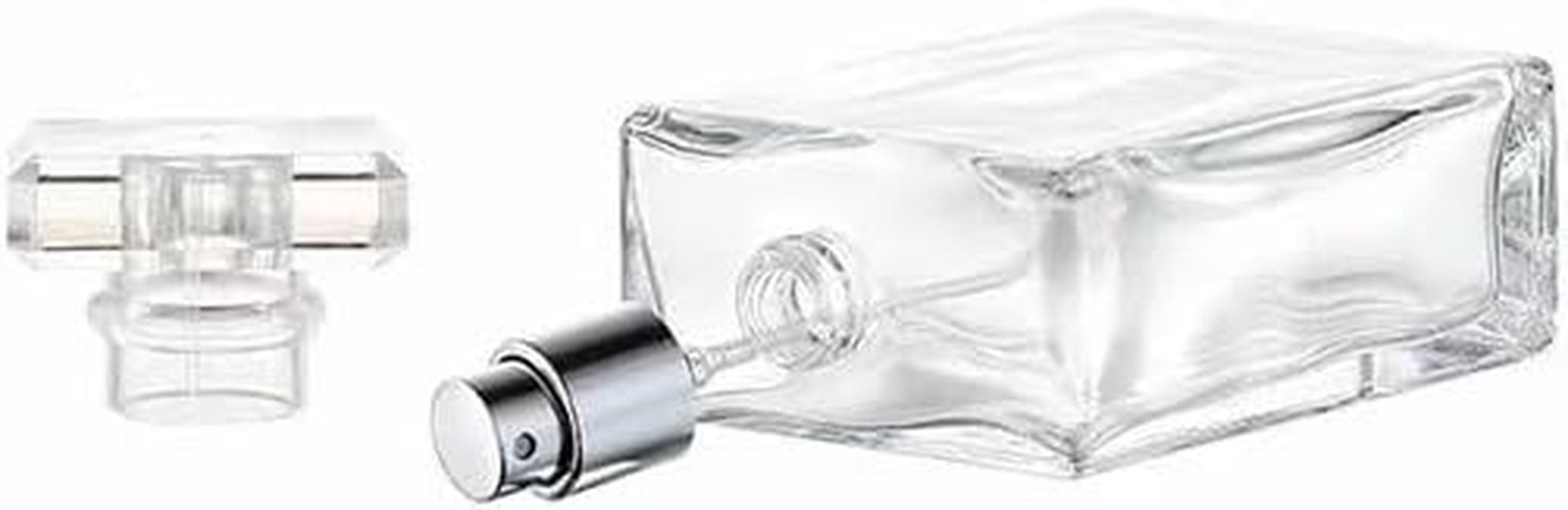 2 Pack 100Ml Clear Thick Glass Perfume Atomizer,Empty Refillable Perfume Spray Bottle for Men and Women,Portable Fragrance Fine Mist Spray Bottle Dispenser for Travel (Silver） - Black image number 3