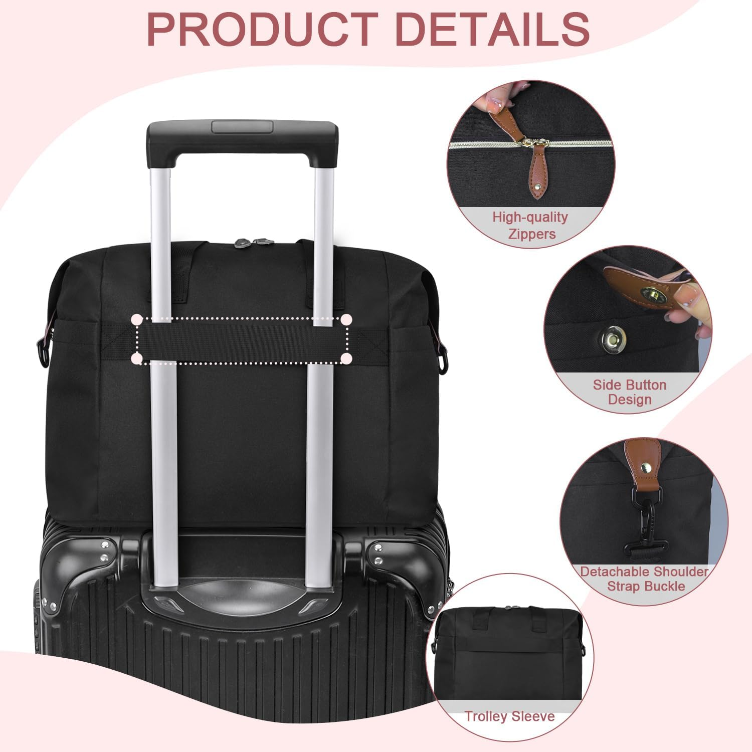 Diaper Bag Tote - Diaper Baby Bags, Waterproof Large Mommy Bag Maternity Bag Travel Baby Bag for Mom and Dad - Black image number 6