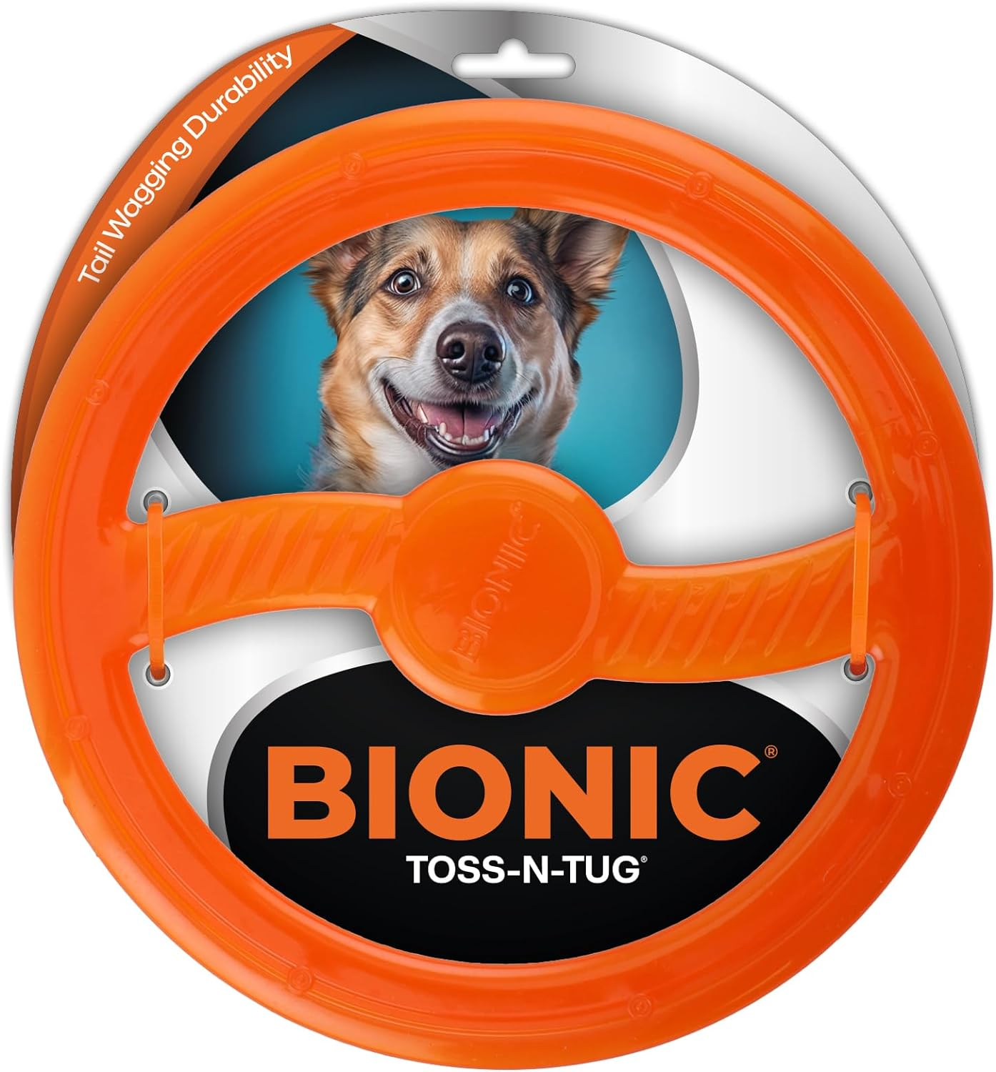 Bionic Toss-N-Tug Ring Dog Toy, Orange image number 5