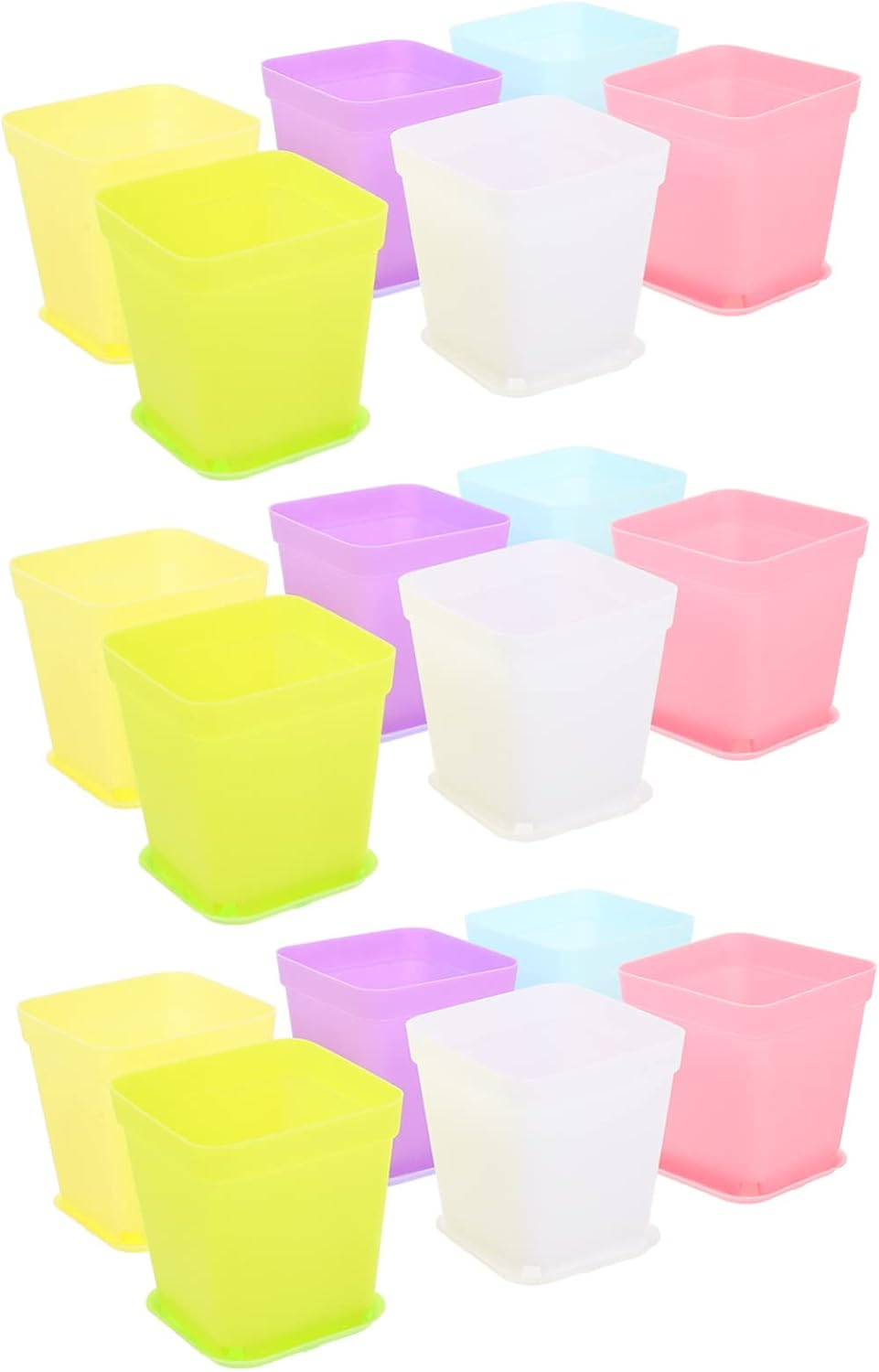 OFFSCH 18Sets Plastic Plant Nursery Pots Succulent Flower Pot for Gardening Trays for Garden Supply and Succulent Outdoor Use