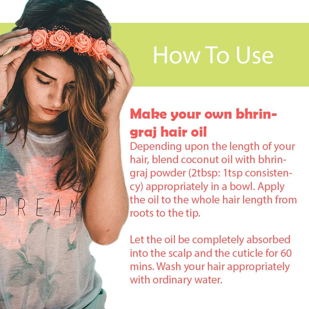 Hollywood Secrets 100% Pure Organic Bhringraj Powder for Hair Growth Elipta Alba image number 5